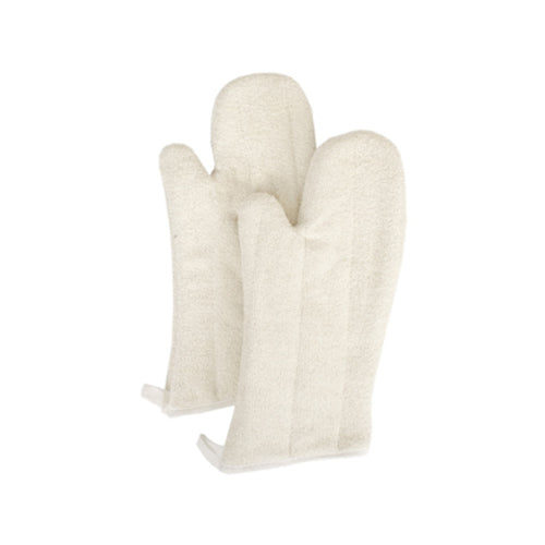 High Heat Resistant Terry Oven Mitts Set of 2 - Extra Long Elbow Length (17