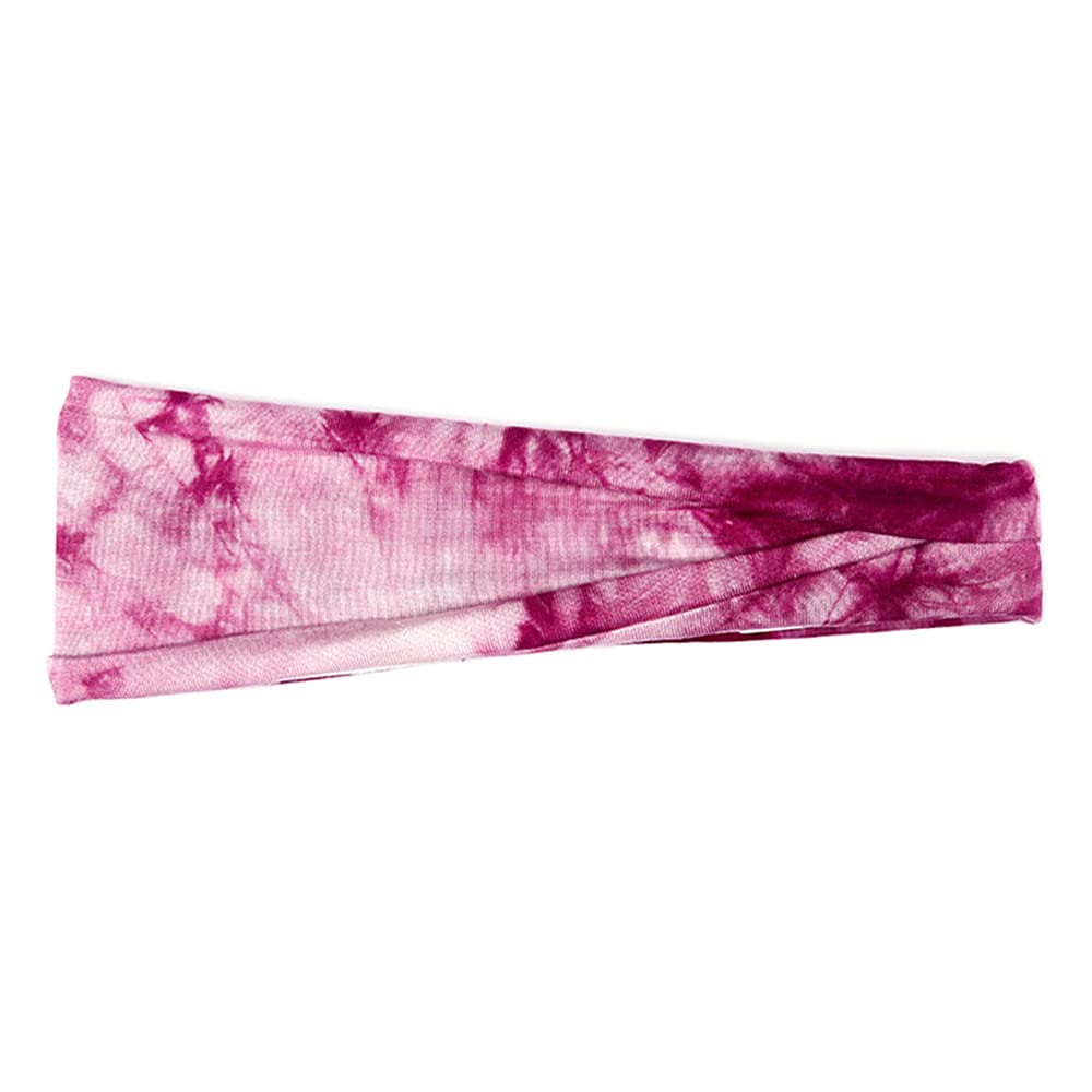 Non-Slip Yoga & Running Headbands for Women - Sweat Wicking Tie-Dye Hair Bands, Bandeau Headband (Wine Red) - Perfect for Workouts, Sports & Active Lifestyles