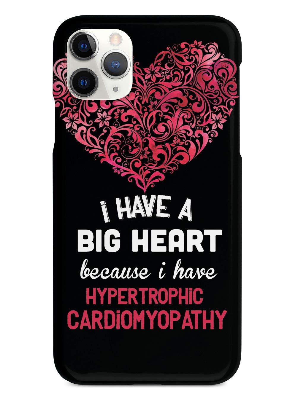 Inspired Cases - Shockproof iPhone 11 Pro Max Case with 3D Textured Design | Big Heart Pattern for Hypertrophic Cardiomyopathy (HCM) Awareness | Protective Cover for Apple iPhone 11 Pro Max | Perfect for Daily Use, Work & Outdoor Activities