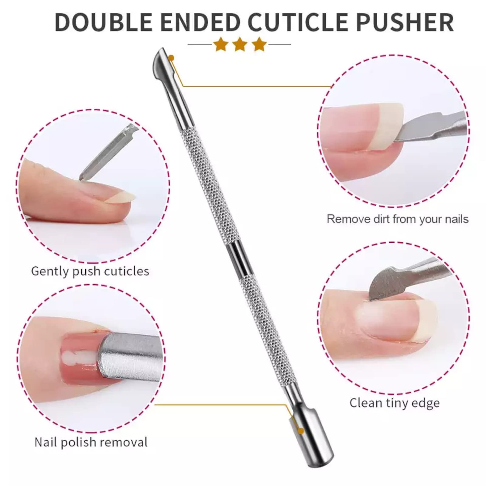 50-Piece Professional Stainless Steel Manicure & Pedicure Kit - 3-in-1 Nail Care Set with Cuticle Pusher & Scissors - Salon Quality Tools for Home & Travel Nail Care (Silver)