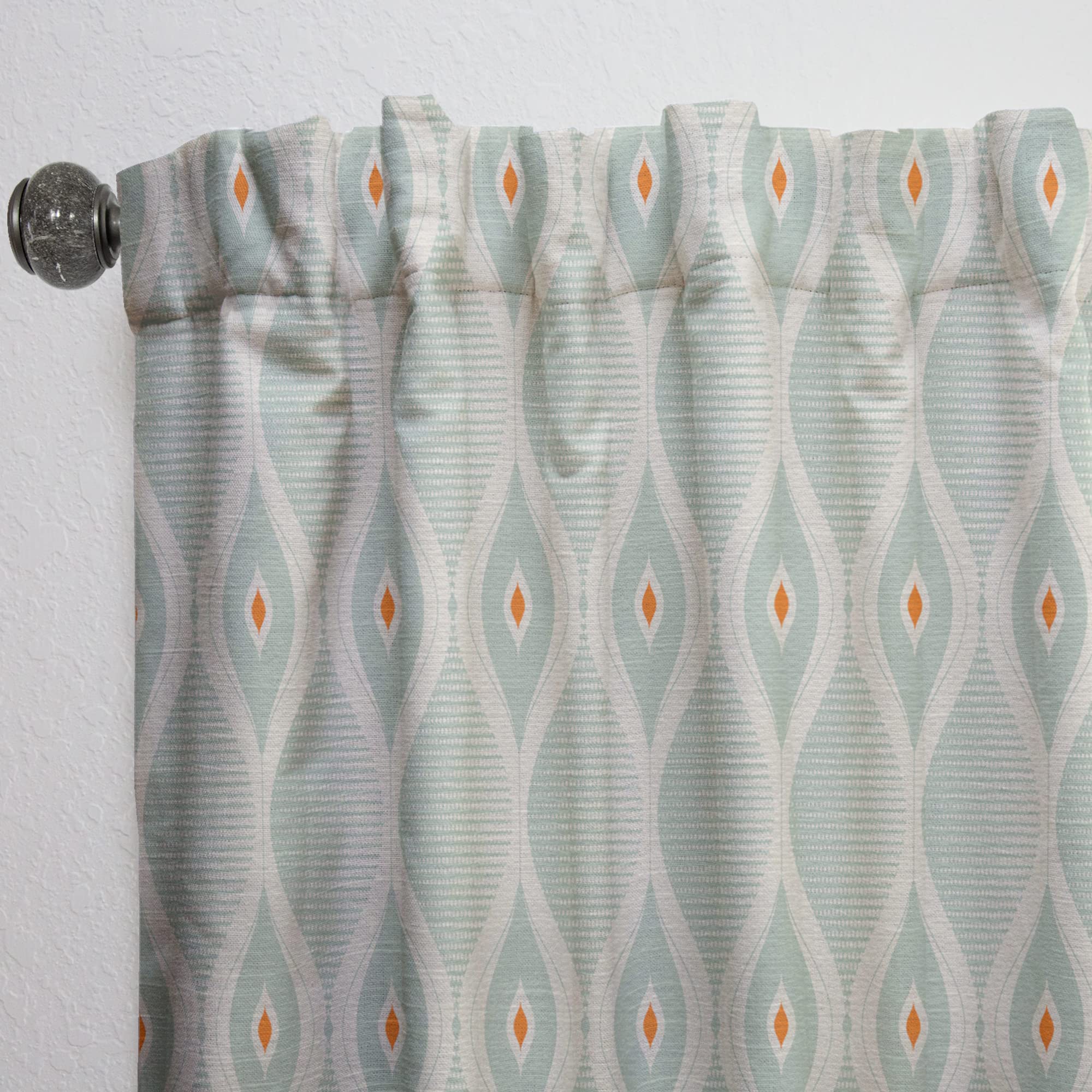 DesignQ Retro Abstract Drops VII Thermal Insulated Curtains - Single Panel 52x84 Inches - Blackout Drapes for Bedroom & Living Room - Perfect for Home Decor & Light Control