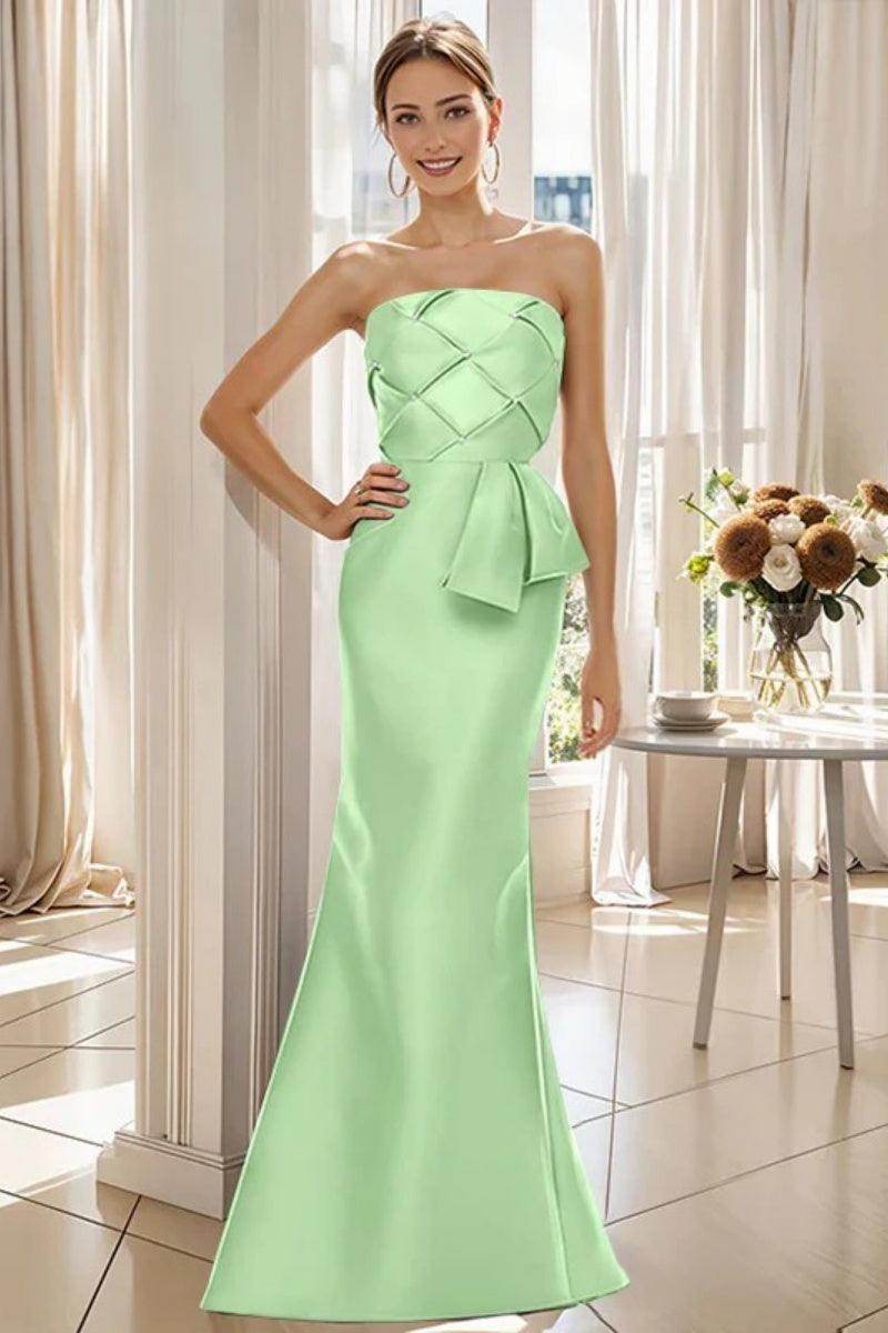 Elegant Mermaid Strapless Sleeveless Floor Length Mother of the Bride Dress CM0371 - Perfect for Weddings, Proms & Formal Occasions