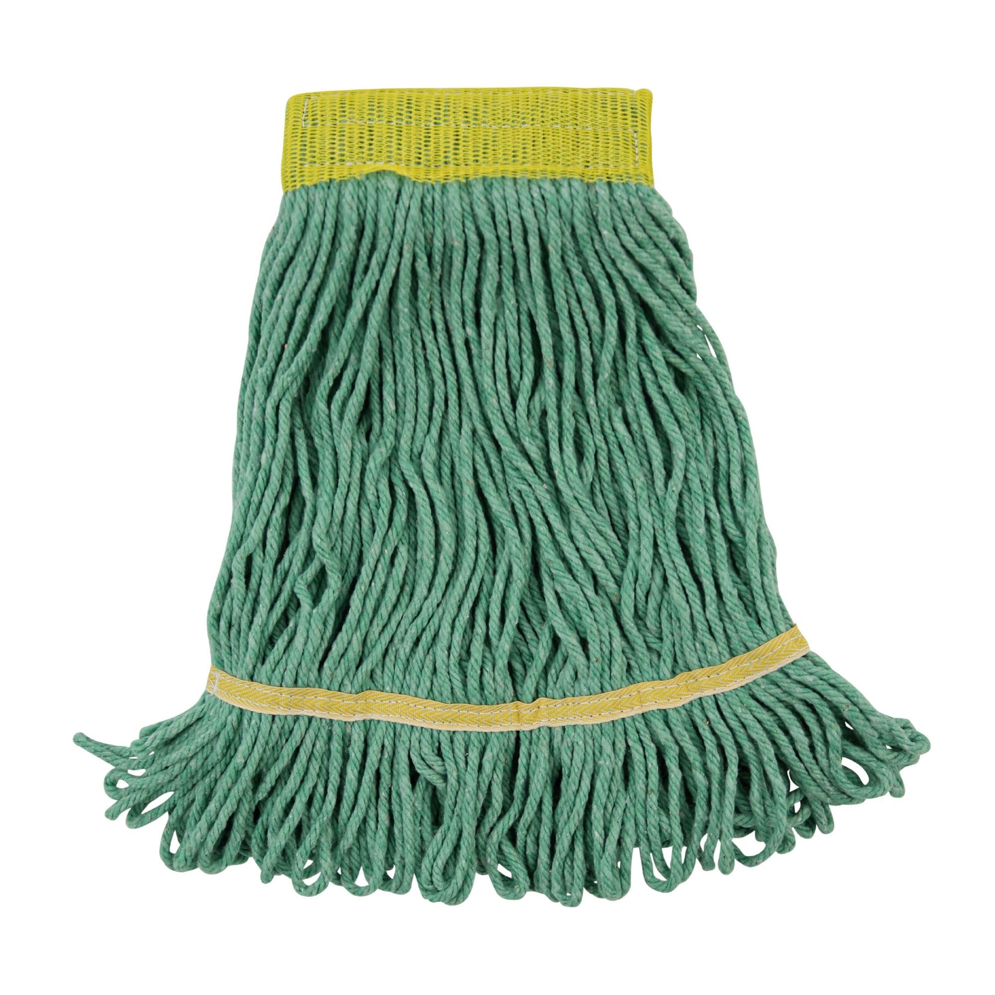 Boardwalk BWK501GN 5-Inch Super Loop Cotton/Synthetic Wet Mop Head - Small, Green (12-Pack) - Ideal for Kitchen, Bathroom & Hard Floor Cleaning