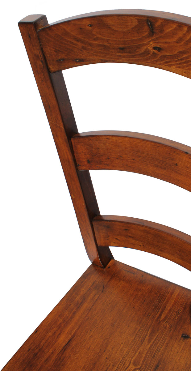 Authentic Irish Coast Ladder Back Chair in African Dusk Finish - Rustic Farmhouse Dining Room & Kitchen Accent Chair for Home Decor