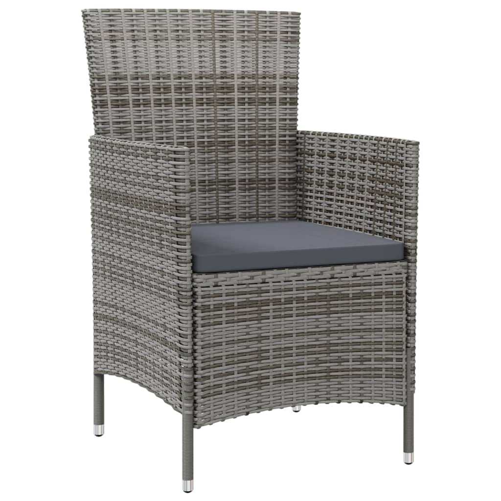 **2-Piece Gray Poly Rattan Patio Chairs with Cushions - Outdoor Garden Furniture Set for Yard, Backyard, Lawn, Porch, Poolside & Balcony - Perfect for Relaxing, Lounging & Entertaining**