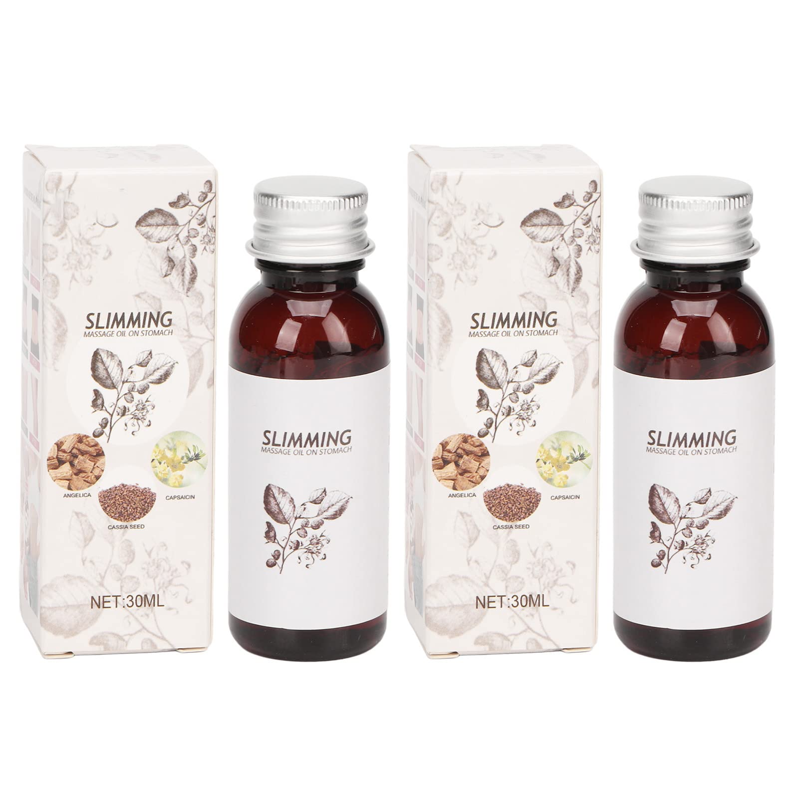 2Pcs Slimming Massage Oil for Belly Thigh & Waist - Body Firming Essential Oil for Cellulite Removal & Fat Reduction - Weight Loss Skin Care Oil for Massage Therapy & Body Shaping
