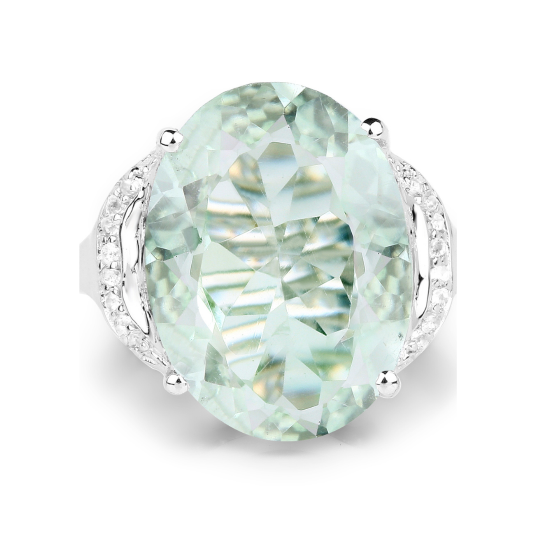 Authentic Green Amethyst Silver Ring for Women - Elegant Gemstone Jewelry Gift for Birthday, Anniversary & Special Occasions