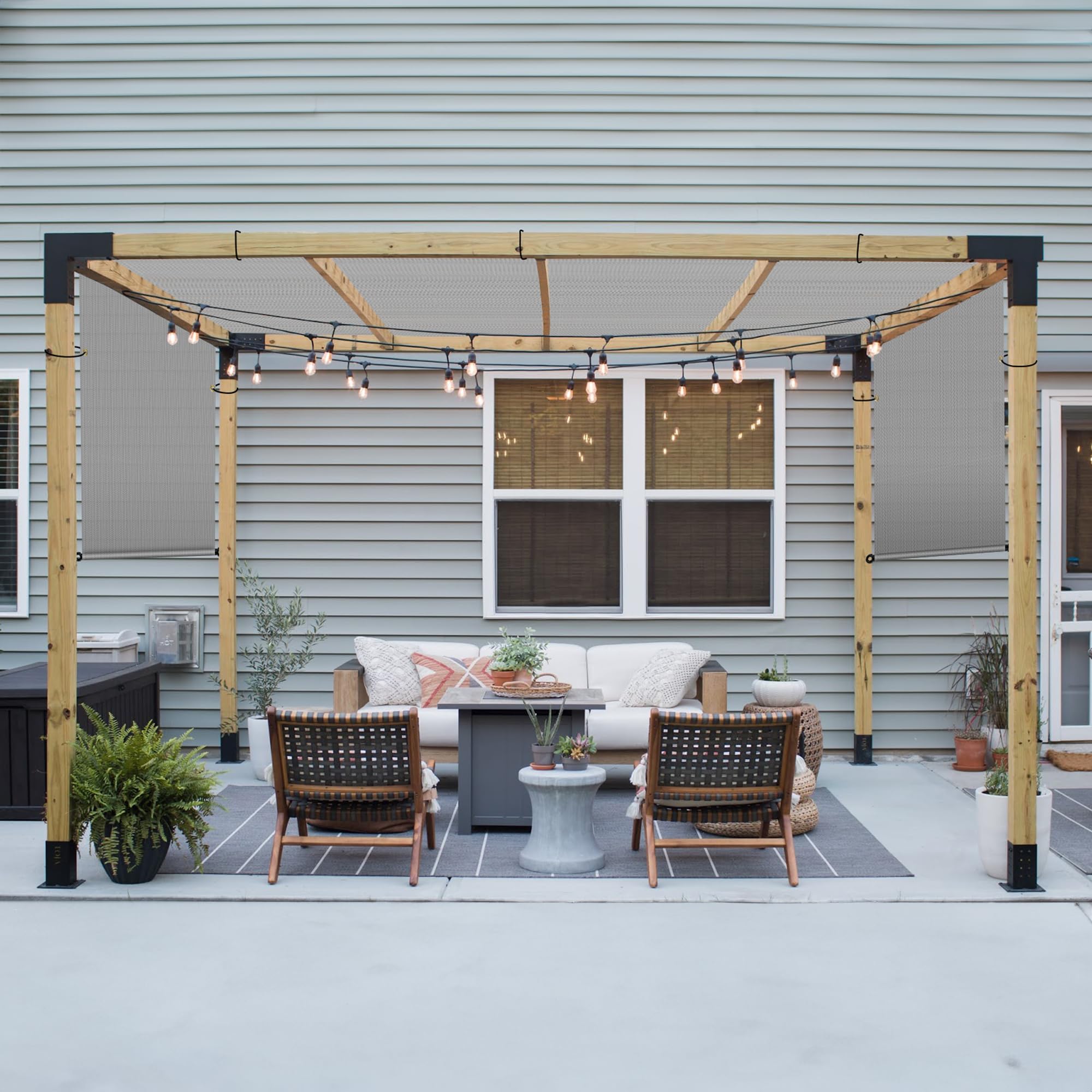 4' x 30' Pergola Canopy Replacement - UV Block Shade Cloth with Grommets & Weighted Rods for Patio, Deck, Backyard