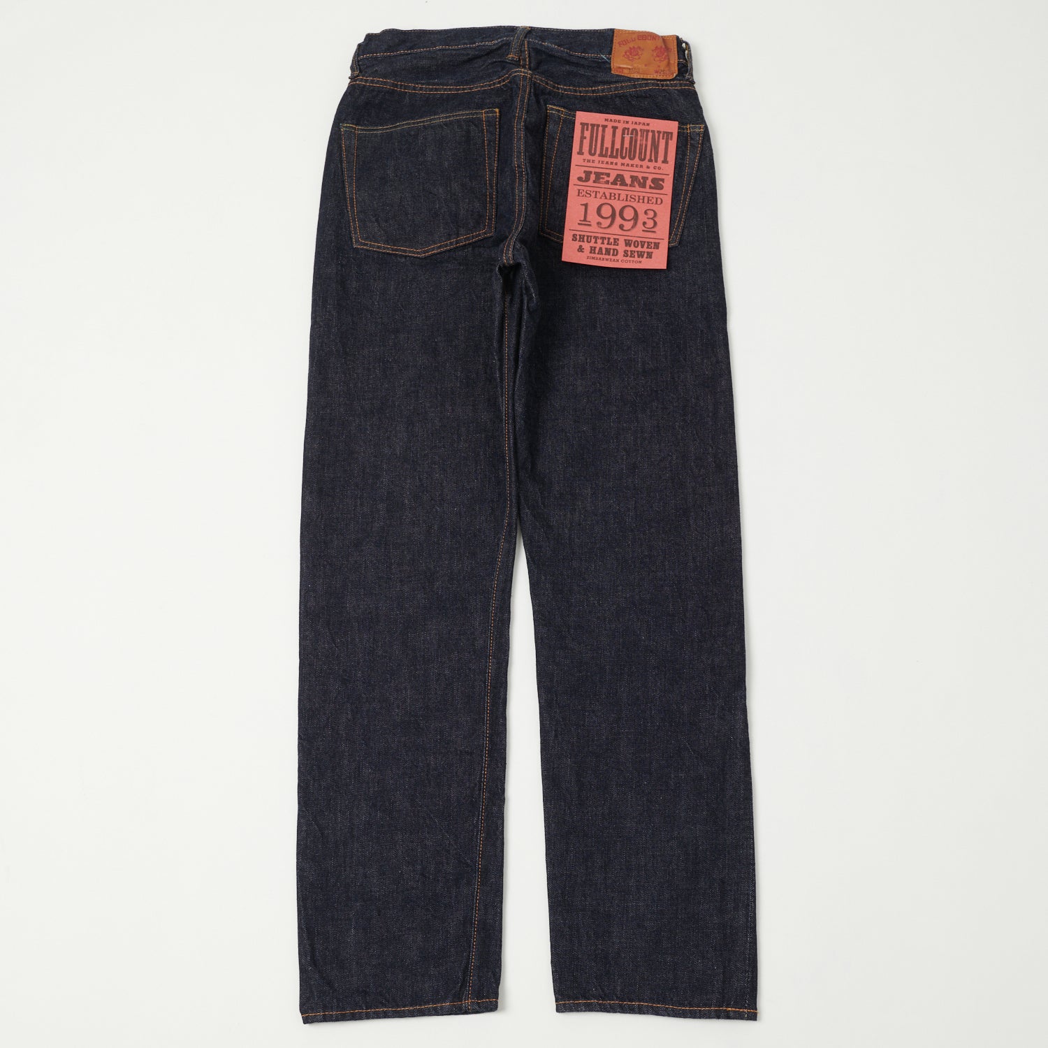 Full Count 1103W 13.7oz Clean Straight Jeans - One Wash Denim Pants for Men | Perfect for Casual Wear & Everyday Outfits