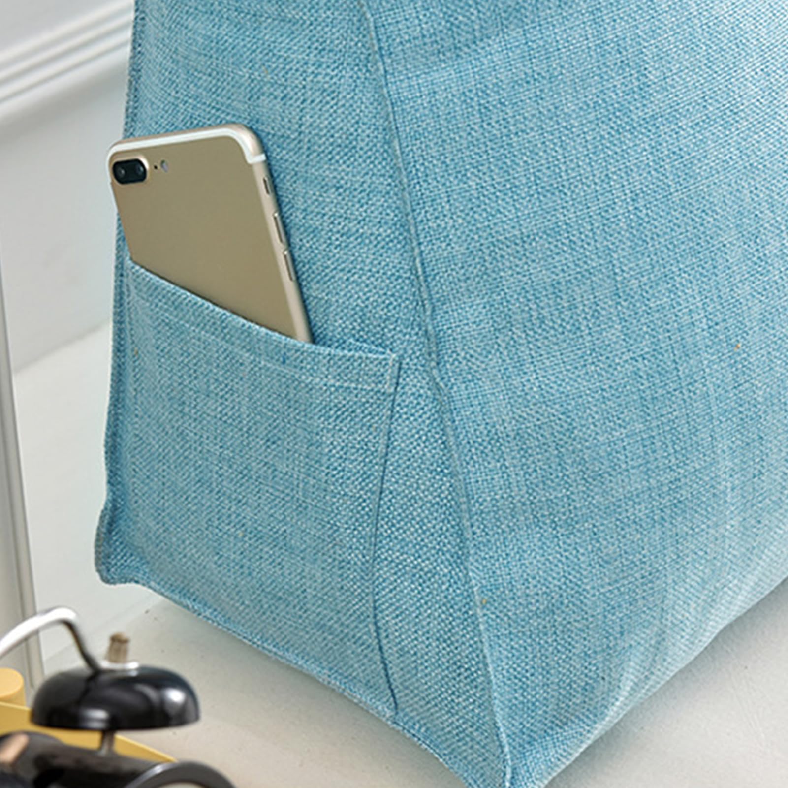 Ergonomic Lumbar Support Bed Pillow - Large Wedge Reading Backrest Cushion for Bed, Sofa & Bay Window (100x50x23cm, Lake Blue) | Perfect for Reading, Relaxing & Back Pain Relief