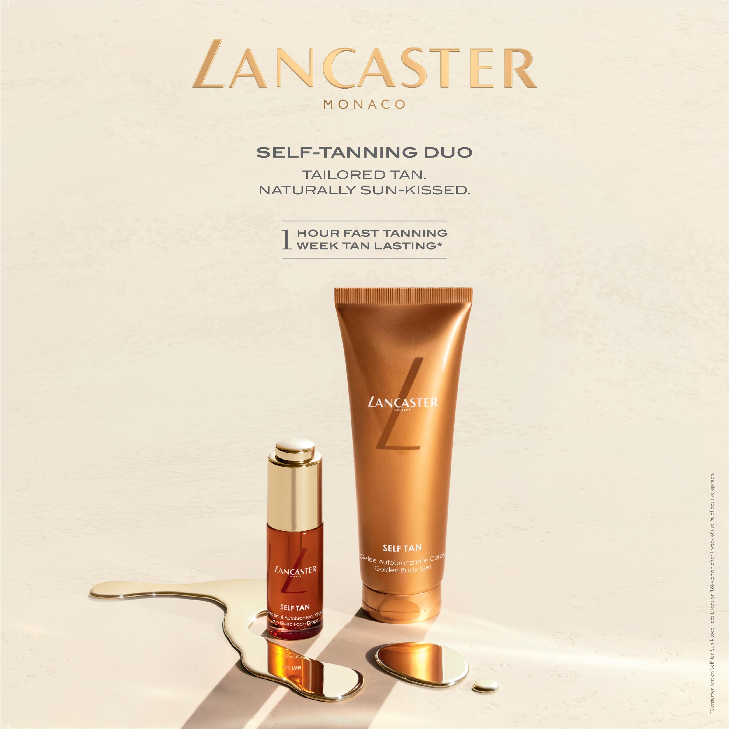 Lancaster Self Tan Sun-Kissed Face Drops 15ml - Natural Looking Tan for Face with Flawless Radiant Finish | Easy to Apply Water & Sweat Resistant Vegan Formula | Perfect for Daily Use, Travel & Sunless Tanning