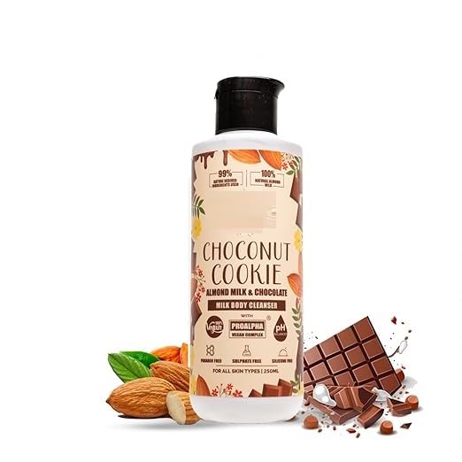 Choconut Cookie Body Wash - Chocolate & Almond Milk for Glowing Skin 250ml | Hydrating & Nourishing Shower Gel for Dry & Sensitive Skin | Perfect for Daily Use & Relaxing Bath Time