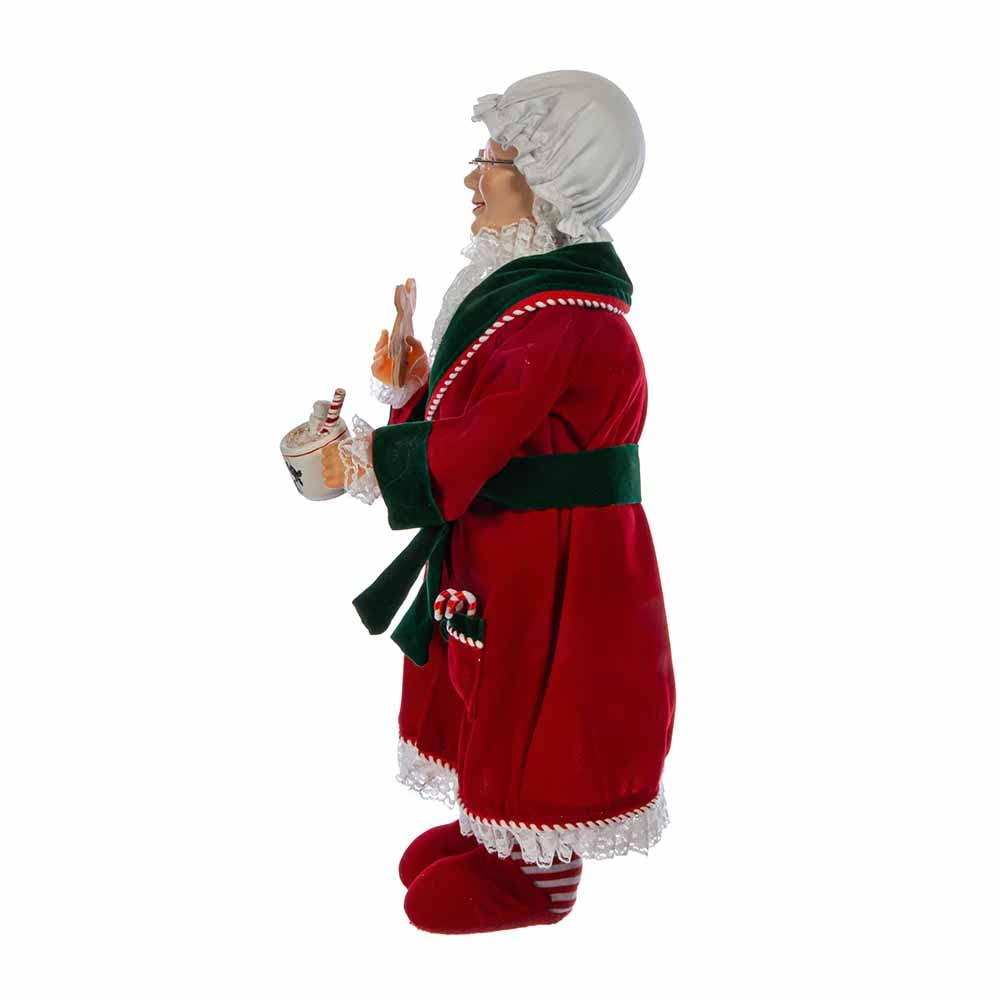 Kurt S. Adler 17.25-Inch Mrs. Claus with Cookies and Cocoa - Christmas Holiday Decor for Home, Office & Party Decoration