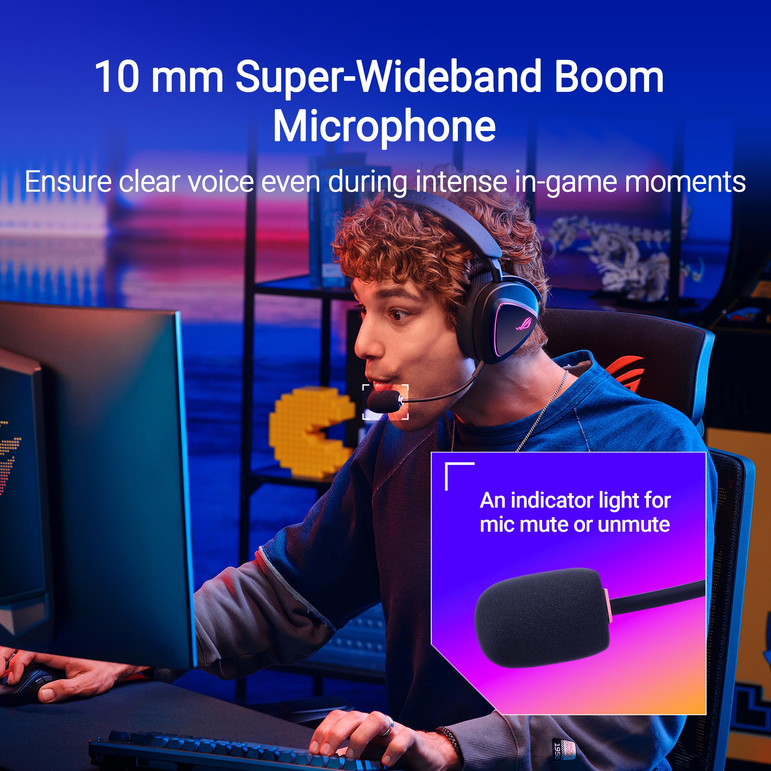ASUS ROG Delta II Wireless Gaming Headset - Tri-Mode Bluetooth/2.4GHz/USB-C Connectivity, 50mm Titanium Drivers, 110H Battery Life, 315g Lightweight - Perfect for PC/PS5/Xbox Gaming & Streaming