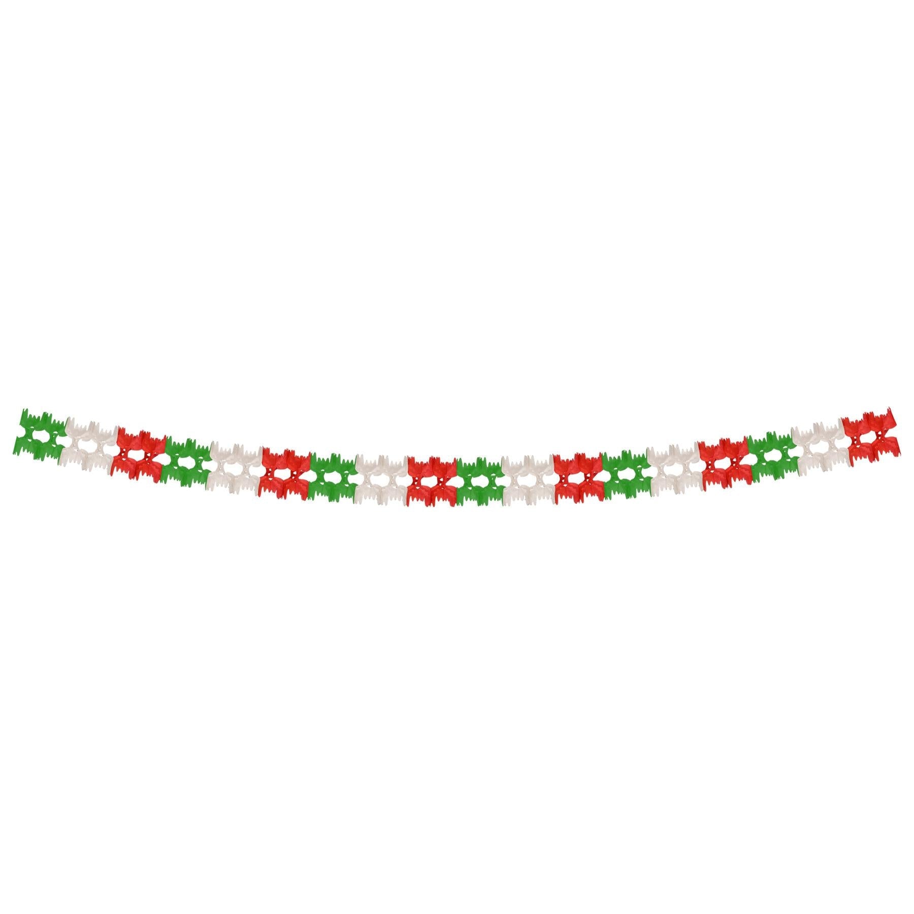 12 Pack Beistle Fiesta Party Garland - Red, White & Green Decorative Streamers for Cinco de Mayo, Birthday & Mexican Themed Celebrations