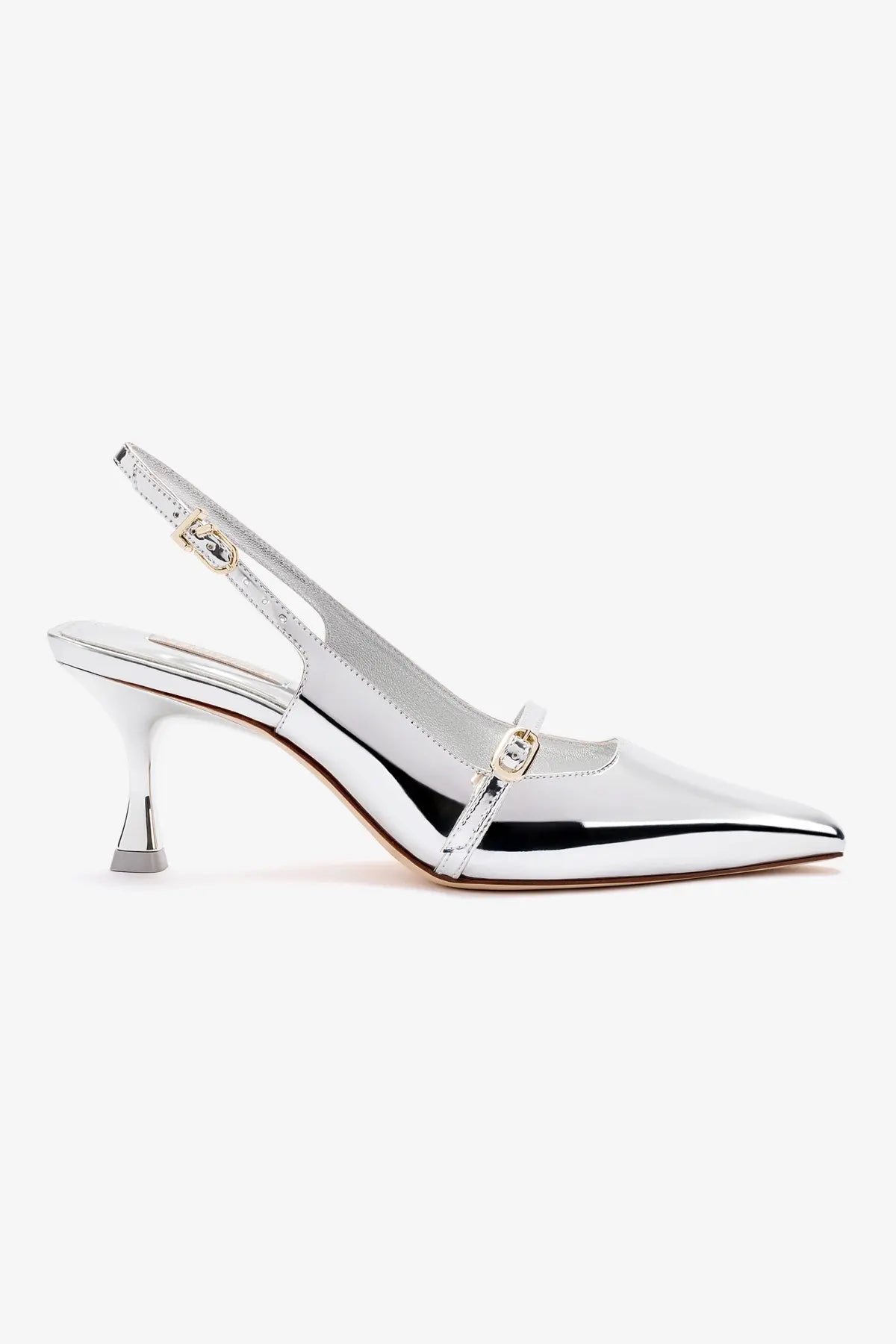 Stylish Ines Pump in Silver Specchio - Elegant Women's Heels for Parties, Weddings & Office Wear
