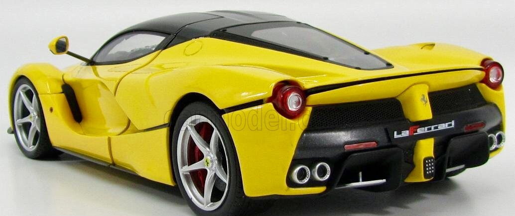 1/18 Scale Ferrari LaFerrari F70 Hybrid Diecast Model Car - Yellow with Black Top Elite Edition by Hot Wheels | Collectible Sports Car for Display, Gift, or Racing Enthusiasts