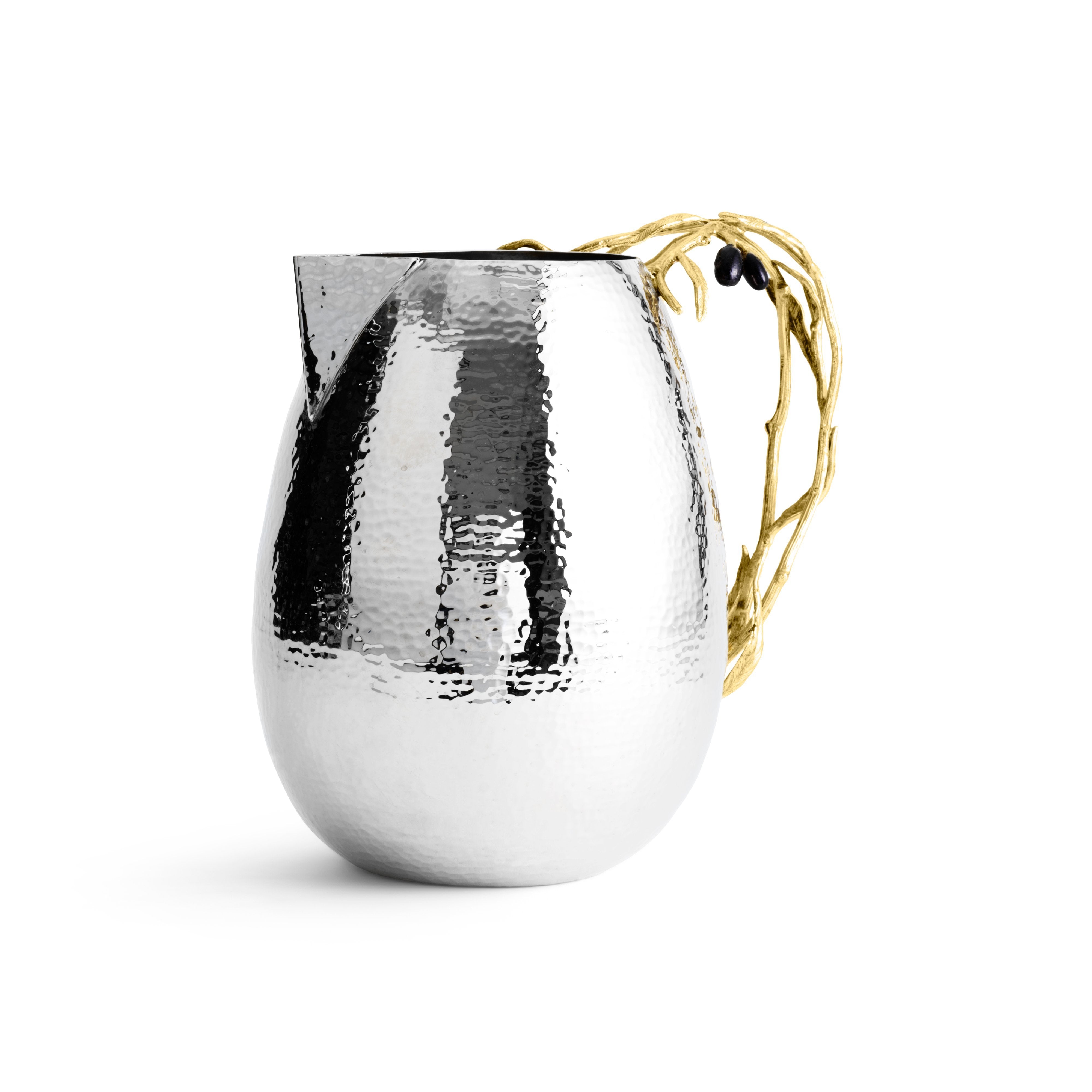 Premium Olive Branch Pitcher - Elegant Glass Water Pitcher with Handcrafted Olive Branch Design - Perfect for Home Decor, Dinner Parties & Outdoor Entertaining