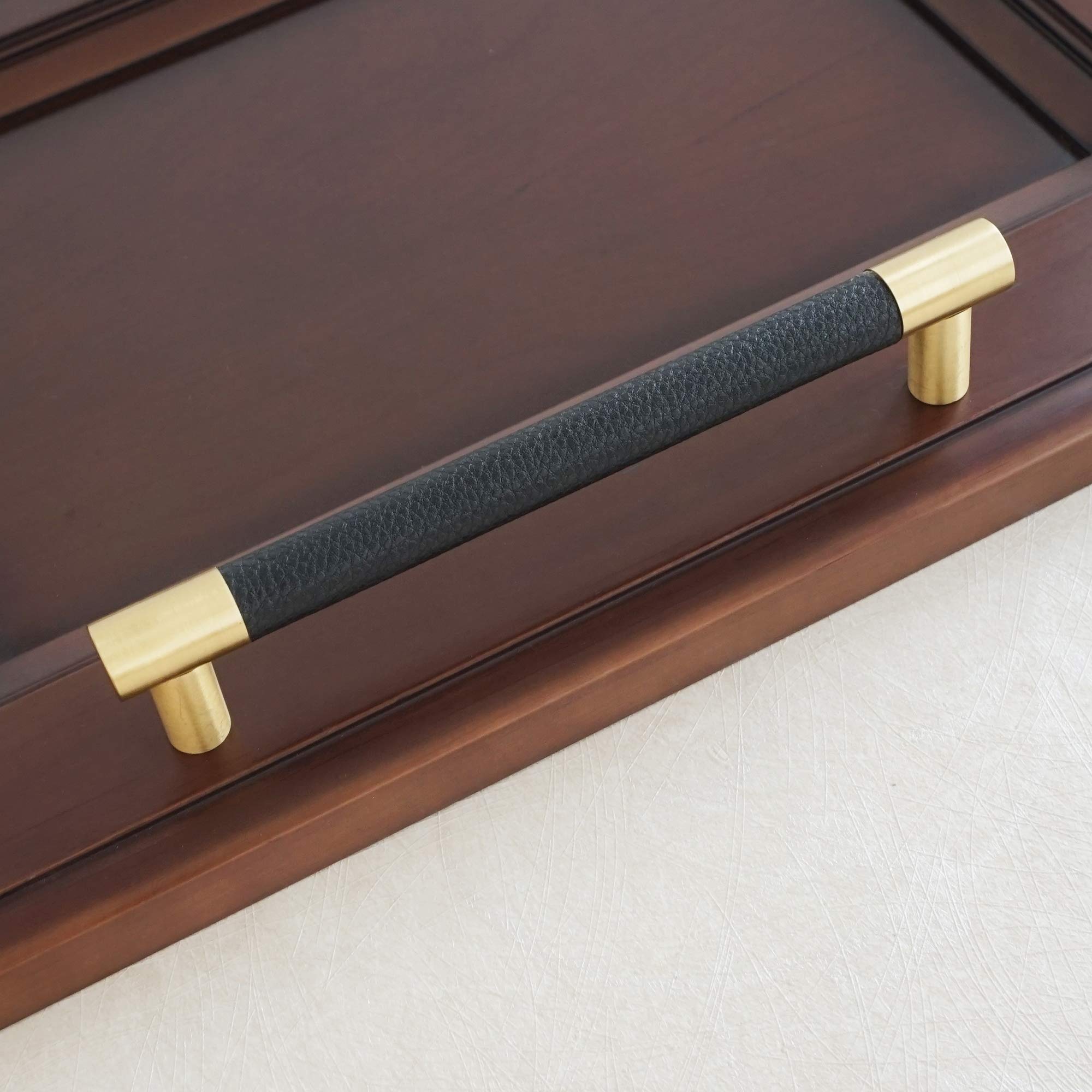 Black Brushed Brass Drawer Pulls - 7 9/16