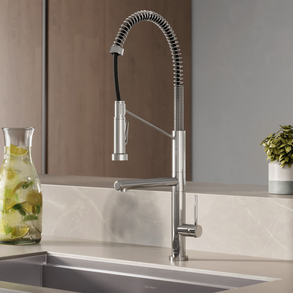Novuet Single Handle Pull Down Kitchen Faucet with Pot Filler - Chrome Finish for Modern Farmhouse & Commercial Style Kitchens | High Arc Spout for Easy Pot Filling & Dishwashing