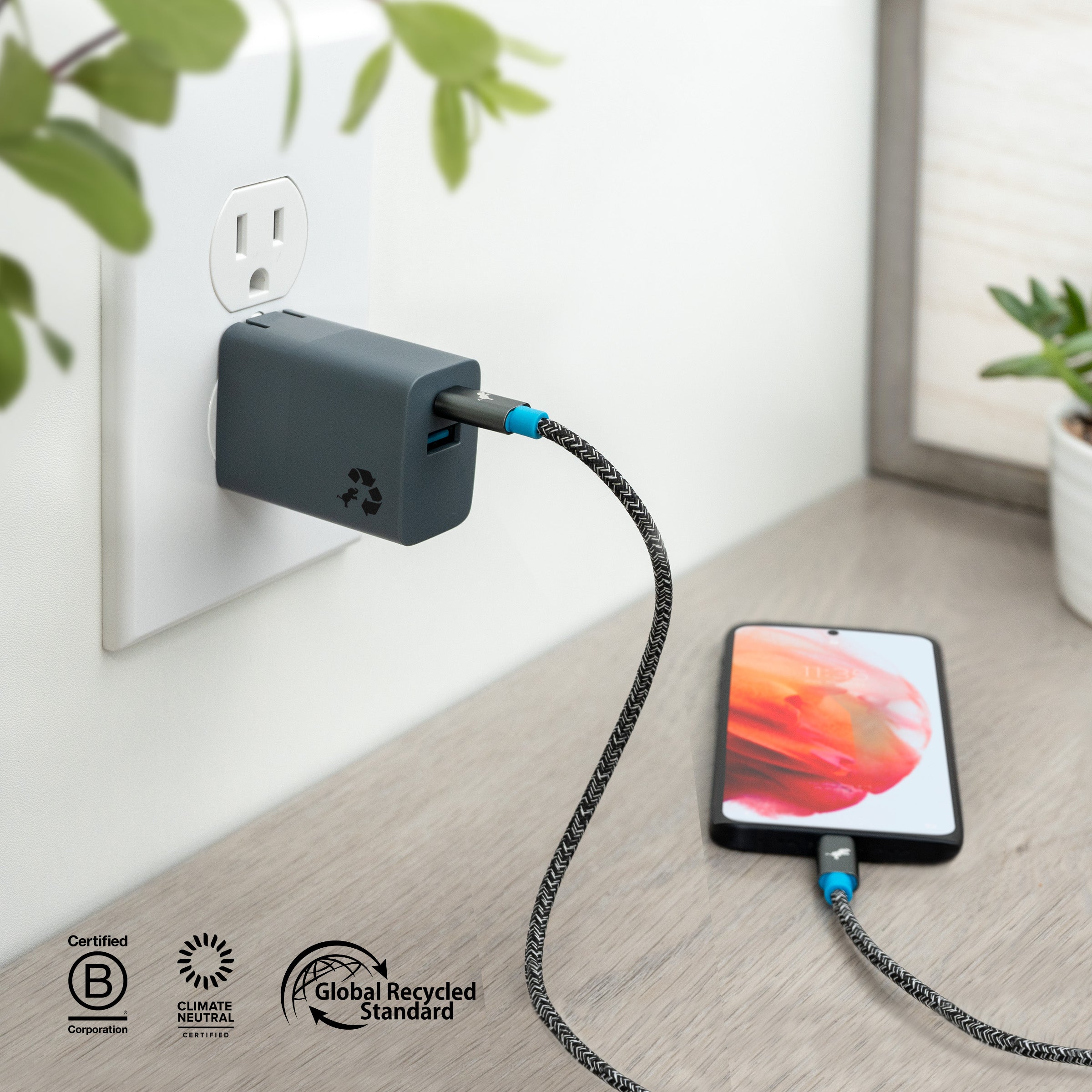 WALLY Mini Plus Fast Wall Charger - 18W USB-C Power Adapter for iPhone, Samsung, Android - Compact & Portable for Travel, Home, Office