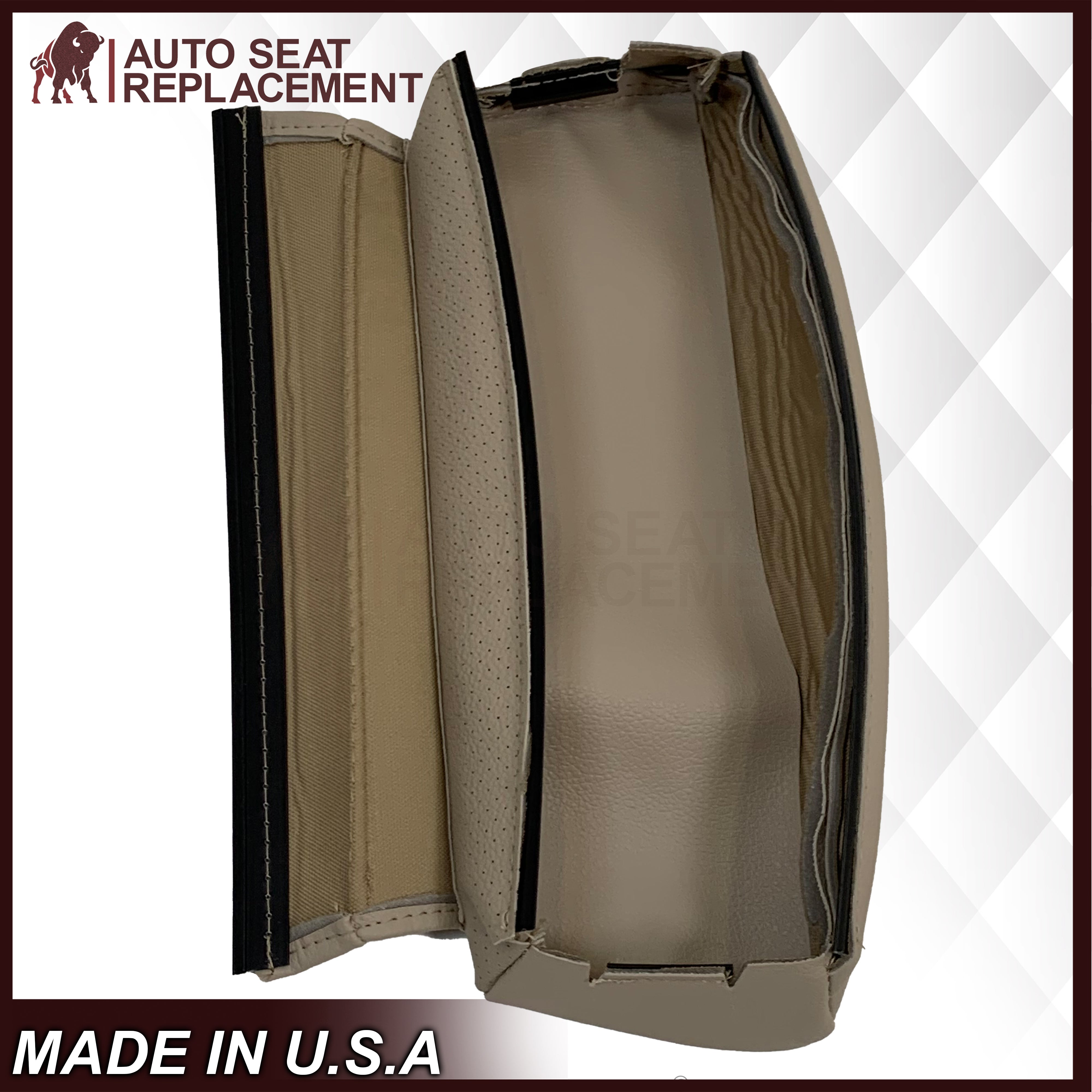 2016-2022 Mercedes Benz GLC Class C250 C300 C350 Synthetic Leather Seat Covers - Light Tan - Driver & Passenger Side - Perfect for Car Interior Upgrade & Comfort Enhancement