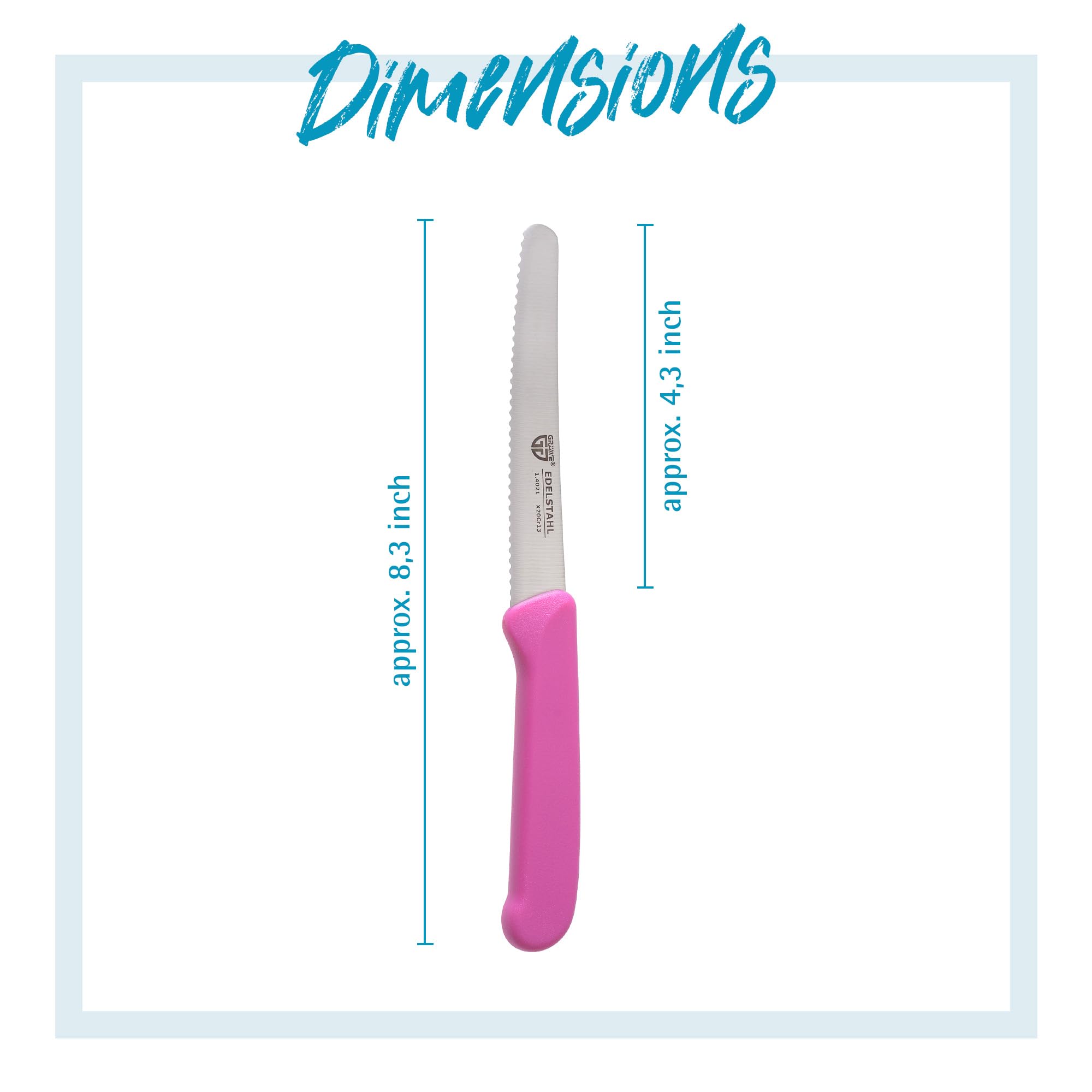 6-Piece Serrated Table Knife Set - 8.3 Inch Pink Bread Knives for Cutting, Breakfast & Kitchen Use | Perfect for Slicing Bread, Fruits & Pastries | Dishwasher Safe Kitchen Utensils