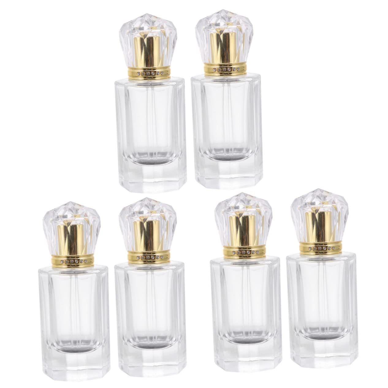 DOITOOL 6-Pack Refillable Glass Perfume Spray Bottles - Travel Size Cosmetic Containers for Liquids, Essential Oils & Toiletries | Perfect for Travel, Gym, Purse & Home Use