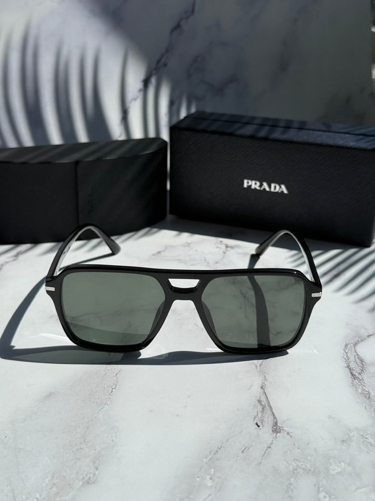 Prada PR20YS Black Polarized Sunglasses for Women - UV Protection, Luxury Fashion Shades for Outdoor, Beach & Driving