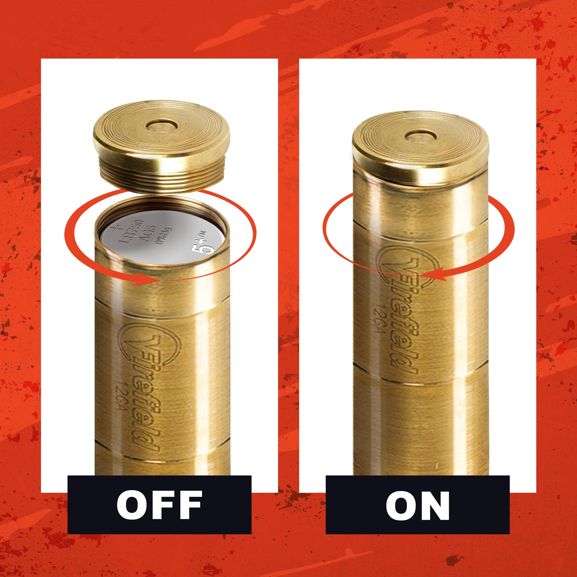 Firefield 12GA In-Chamber Brass Boresighter with Red Laser - Perfect for Shotgun Sight Alignment & Zeroing at the Range or Hunting