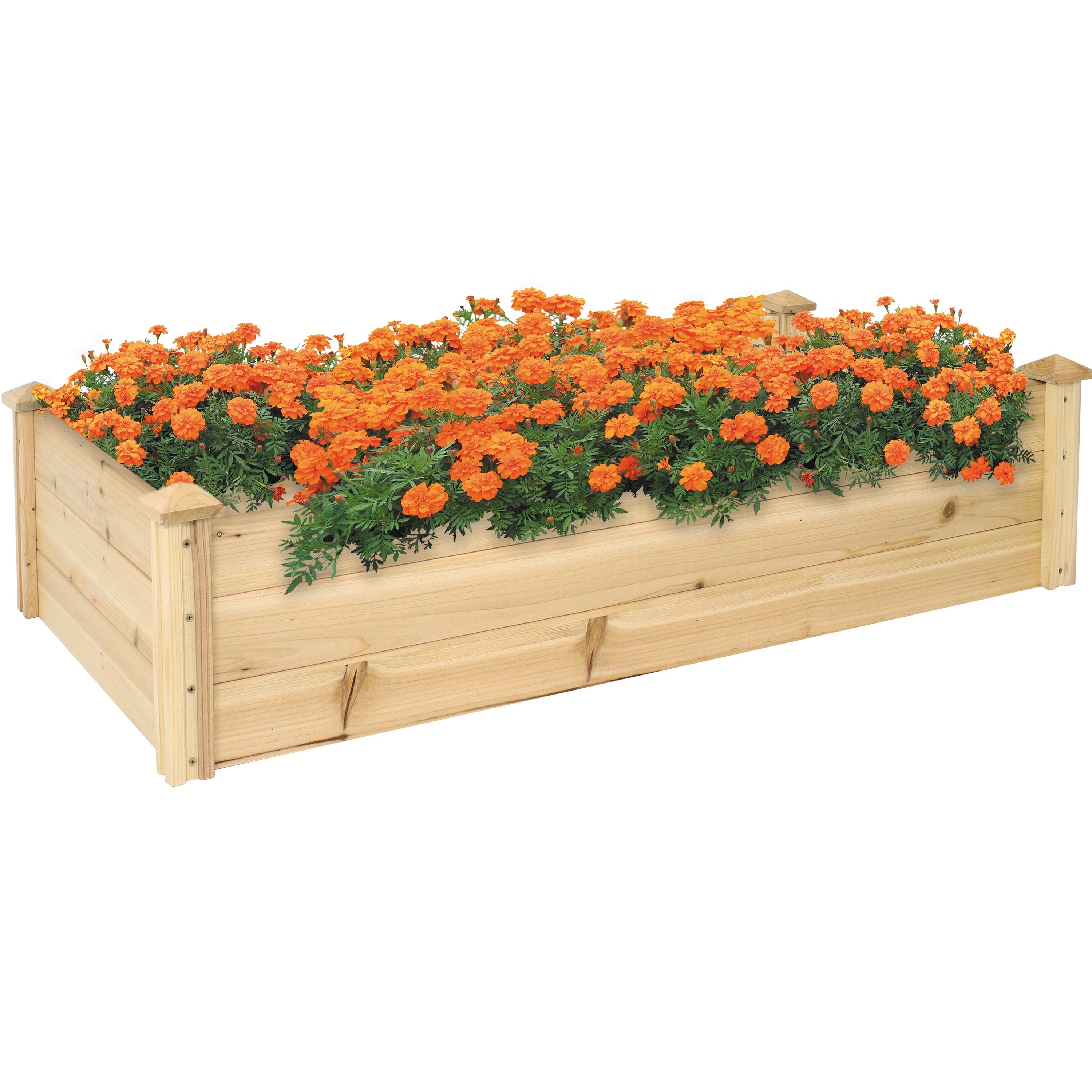 Sunnydaze 24 x 48.25 Inch Rectangular Wooden Raised Garden Bed for Vegetables, Flowers & Herbs - Outdoor Gardening Planter Box for Backyard, Patio & Balcony