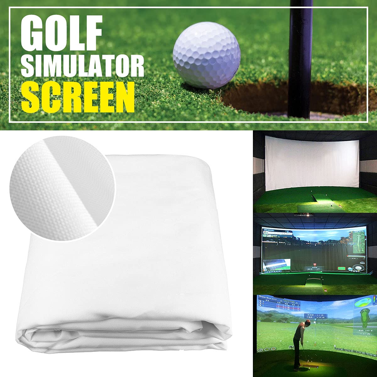 Premium Indoor Golf Simulator Impact Screen - 300x200cm Large Projection Curtain for Golf Practice & Training | Perfect for Home & Commercial Golf Simulators, Driving Ranges & Backyard Practice