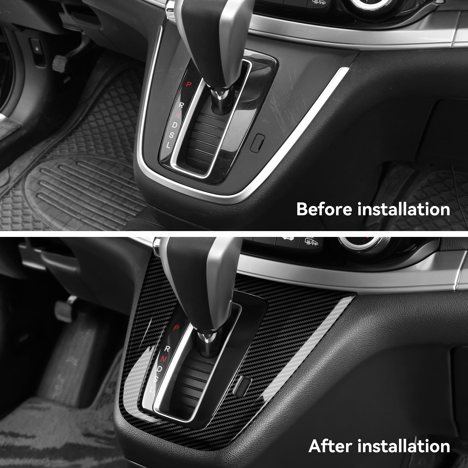 Honda CRV Gear Shift Panel Cover 2012-2016 | Stainless Steel Shift Knob Frame | Carbon Fiber Interior Accessories | Perfect for Car Customization & Interior Upgrade
