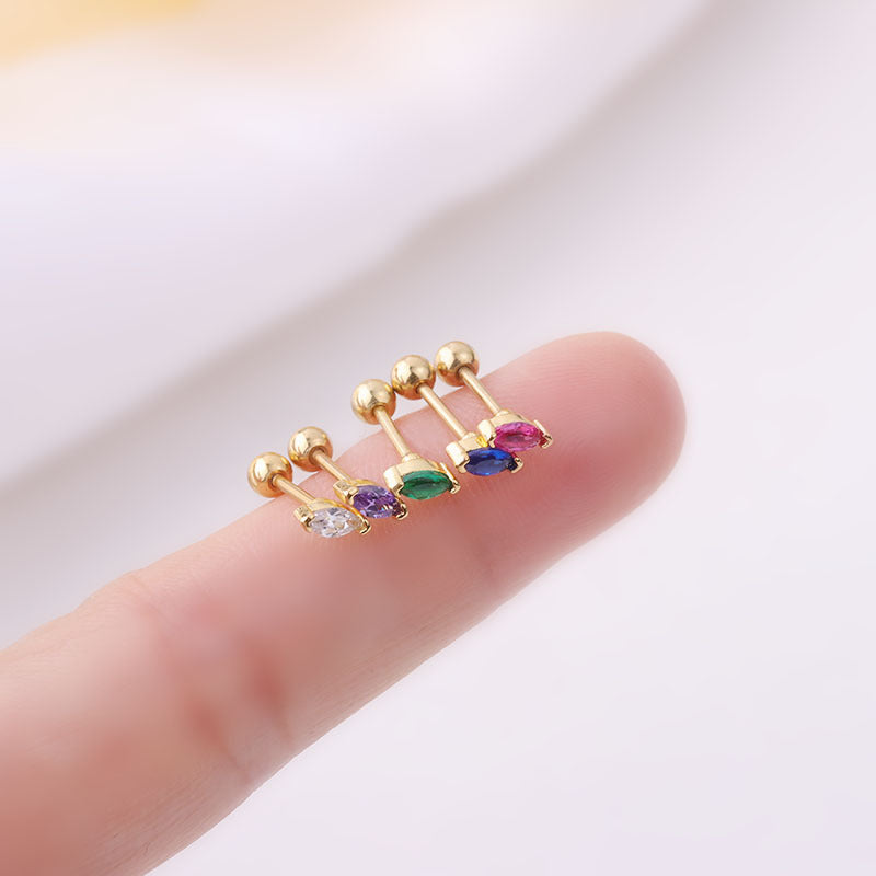 20G Cartilage Stud Earrings - Stainless Steel Tragus & Marquise Earrings for Women | Hypoallergenic Body Jewelry for Pierced Ears | Perfect for Daily Wear, Parties & Special Occasions