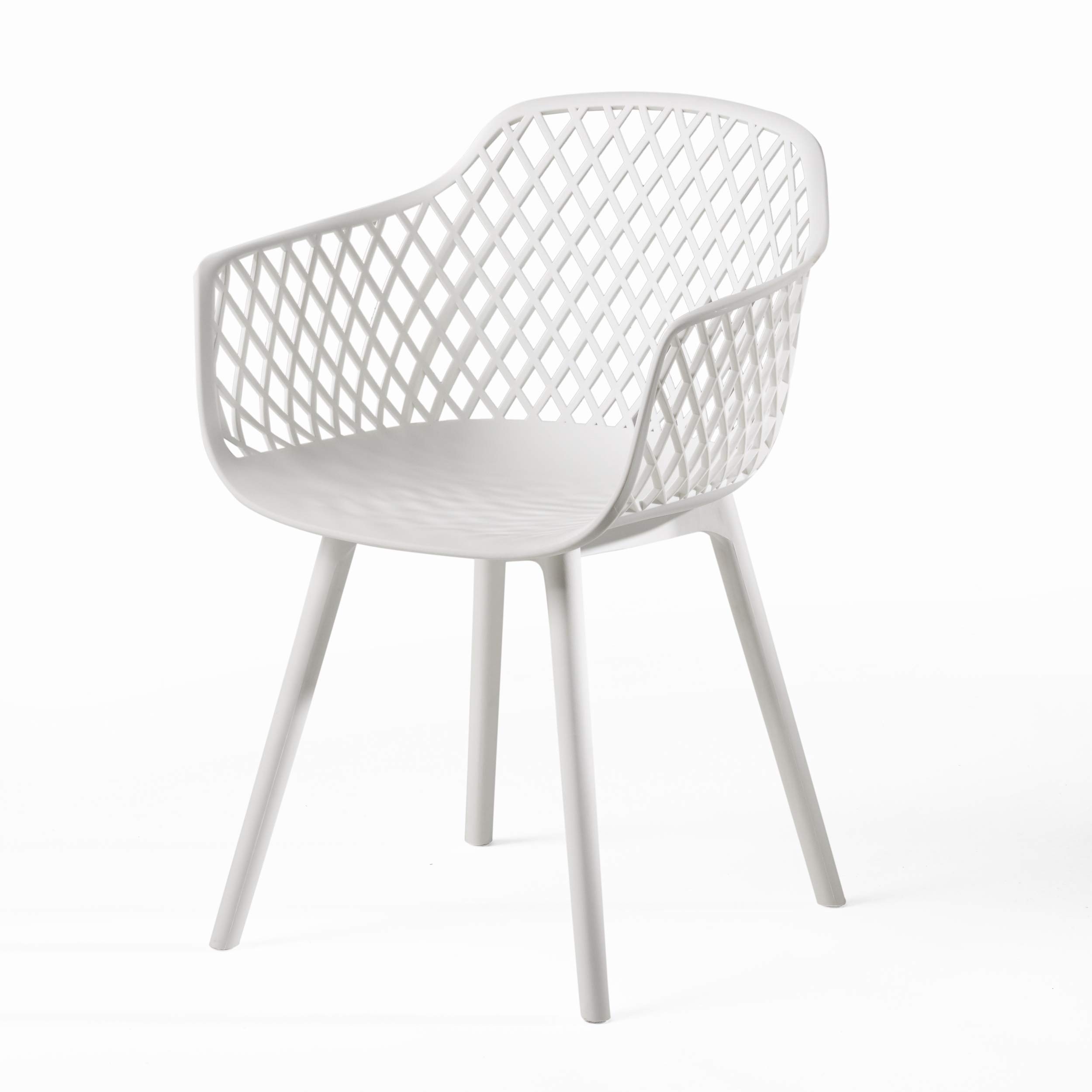 Christopher Knight Home Richard Outdoor Modern Dining Chair Set of 2, White - Patio, Garden, Poolside & Backyard Dining Furniture