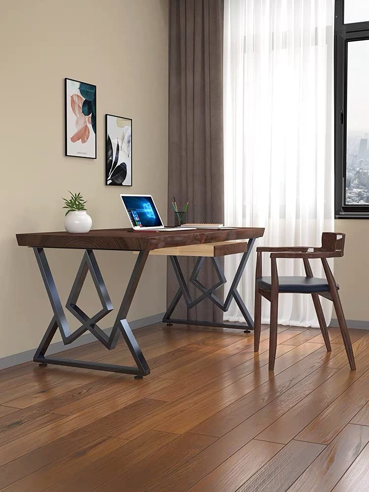 SSS Furniture 2-Piece Black Cast Iron Metal Table Legs - 28