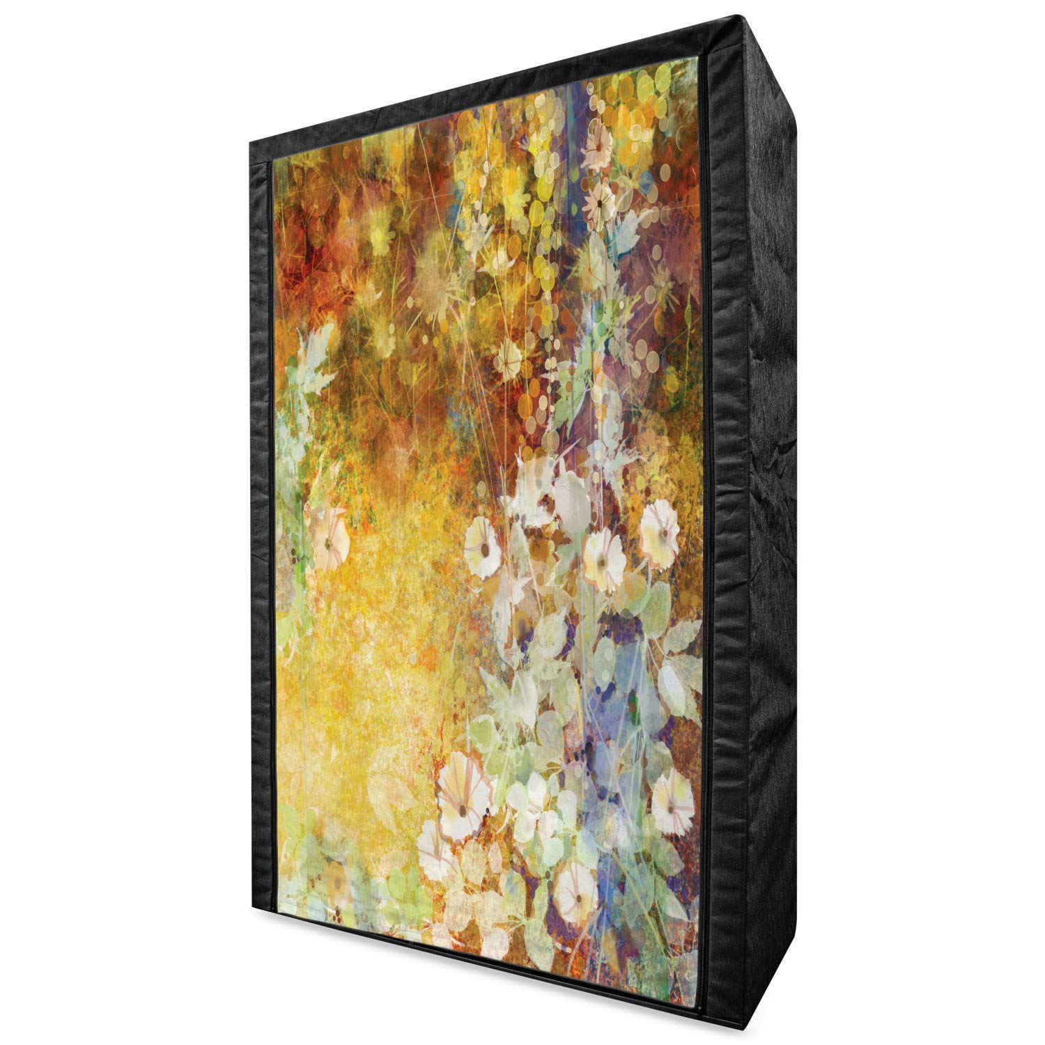 Ambesonne Autumn Portable Fabric Wardrobe - Fall Foliage Design with Earthy Colors | 42.5