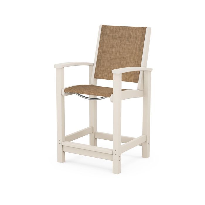 POLYWOOD Coastal Counter Chair - Durable Outdoor Bar Stool for Patio, Deck & Poolside - Weather-Resistant & Low Maintenance