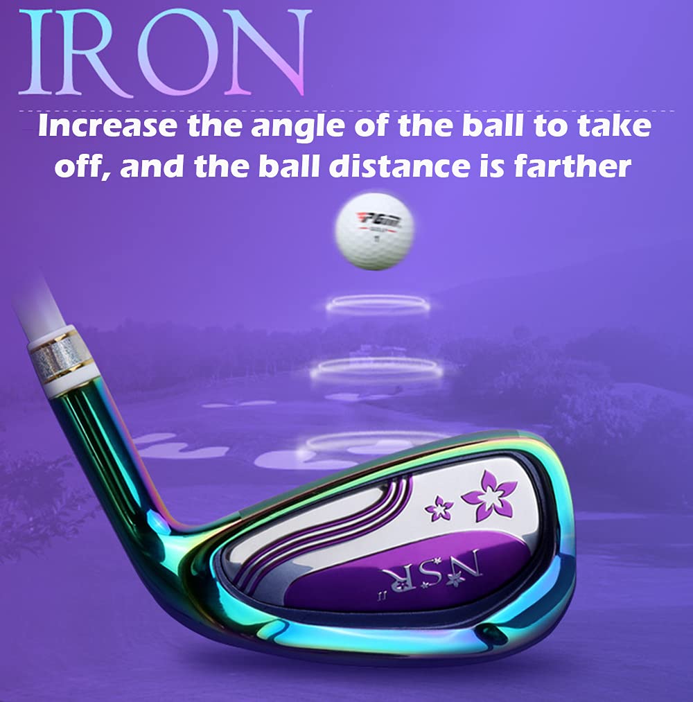 **Women's Right-Handed Golf 7 Iron Club with Graphite Shaft in Purple – Perfect for Beginners & Intermediate Golfers on the Course**