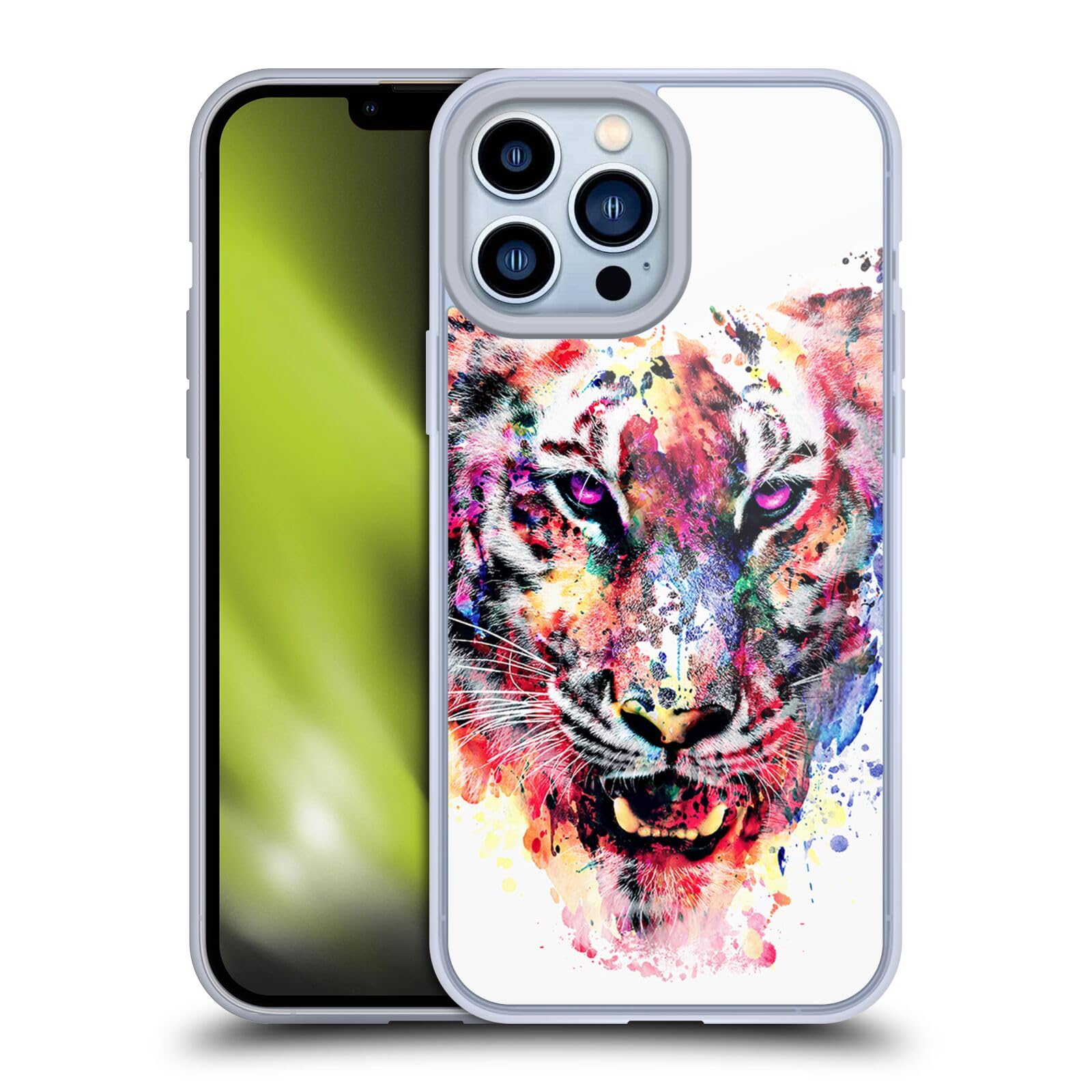Officially Licensed Riza Peker Eye of The Tiger Animals Soft Gel Phone Case for Apple iPhone 13 Pro Max - Durable Protection with Stylish Design, Perfect for Daily Use and Outdoor Activities