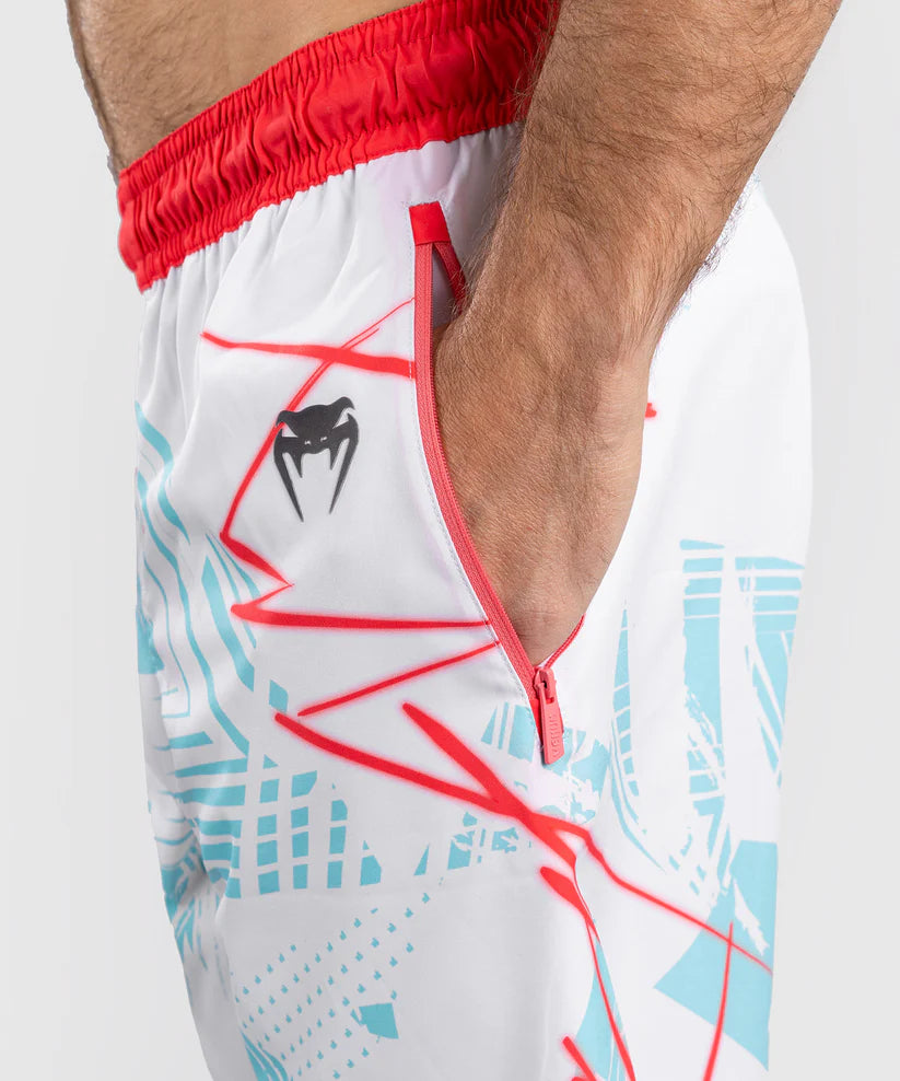 VENUM UFC 314 Miami Edition Performance Shorts - White MMA Training & Fight Gear for UFC Fans - Perfect for MMA Training, UFC Viewing & Gym Workouts
