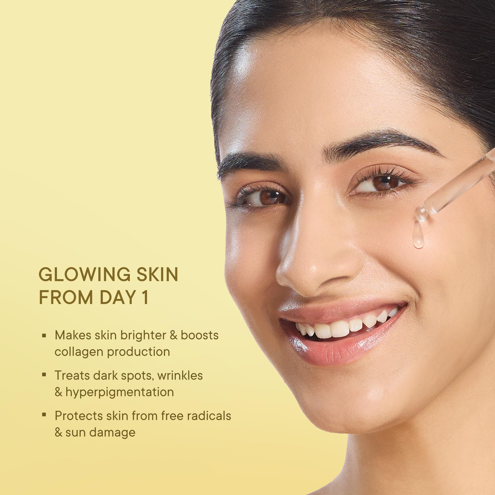 Quench Vitamin C Glow Boost Face Serum with 5% Ethyl Ascorbic Acid | Brightening Serum for Dark Spots & Uneven Skin Tone | Highly Stable & Non-Irritating | Korean Skincare | Perfect for Morning Routine & Night Care (30ml)