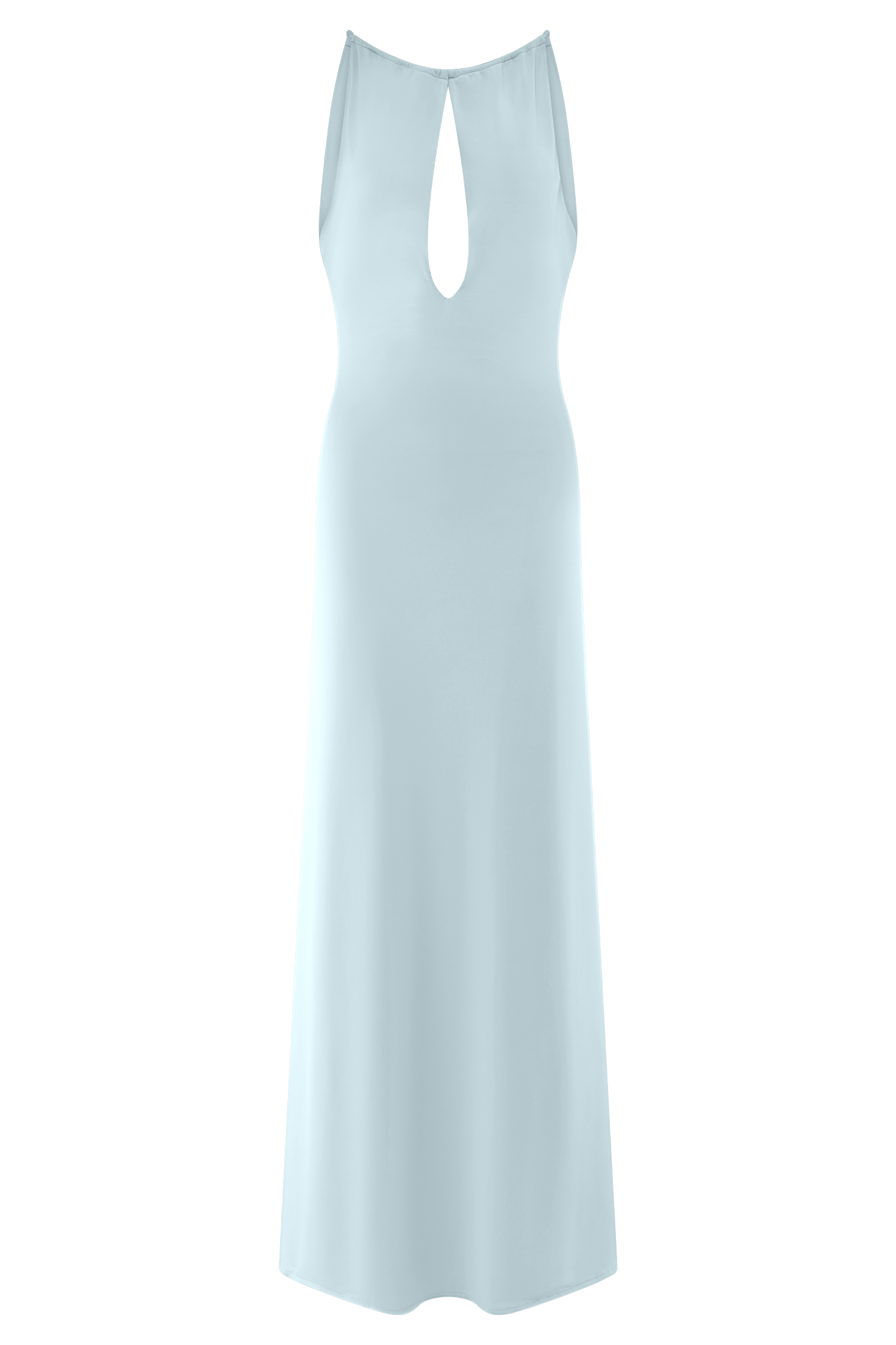 Beryl Slinky Maxi Dress With Pearls - Pale Blue Elegant Evening Gown for Women | Perfect for Weddings, Parties & Special Occasions