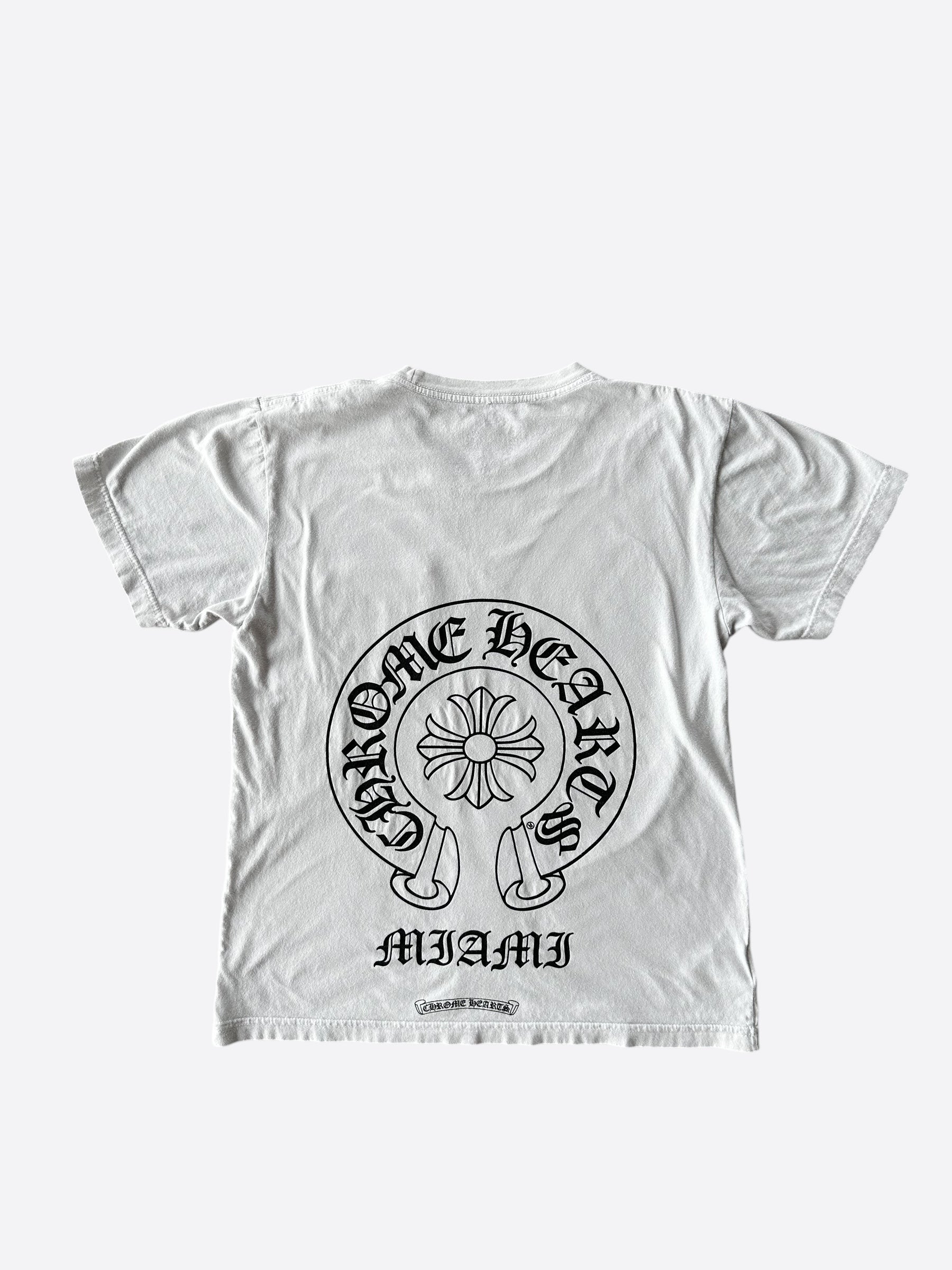 Chrome Hearts White & Black Miami Horseshoe Logo T-Shirt for Men & Women - Stylish Graphic Tee for Casual Wear, Street Fashion & Outfits