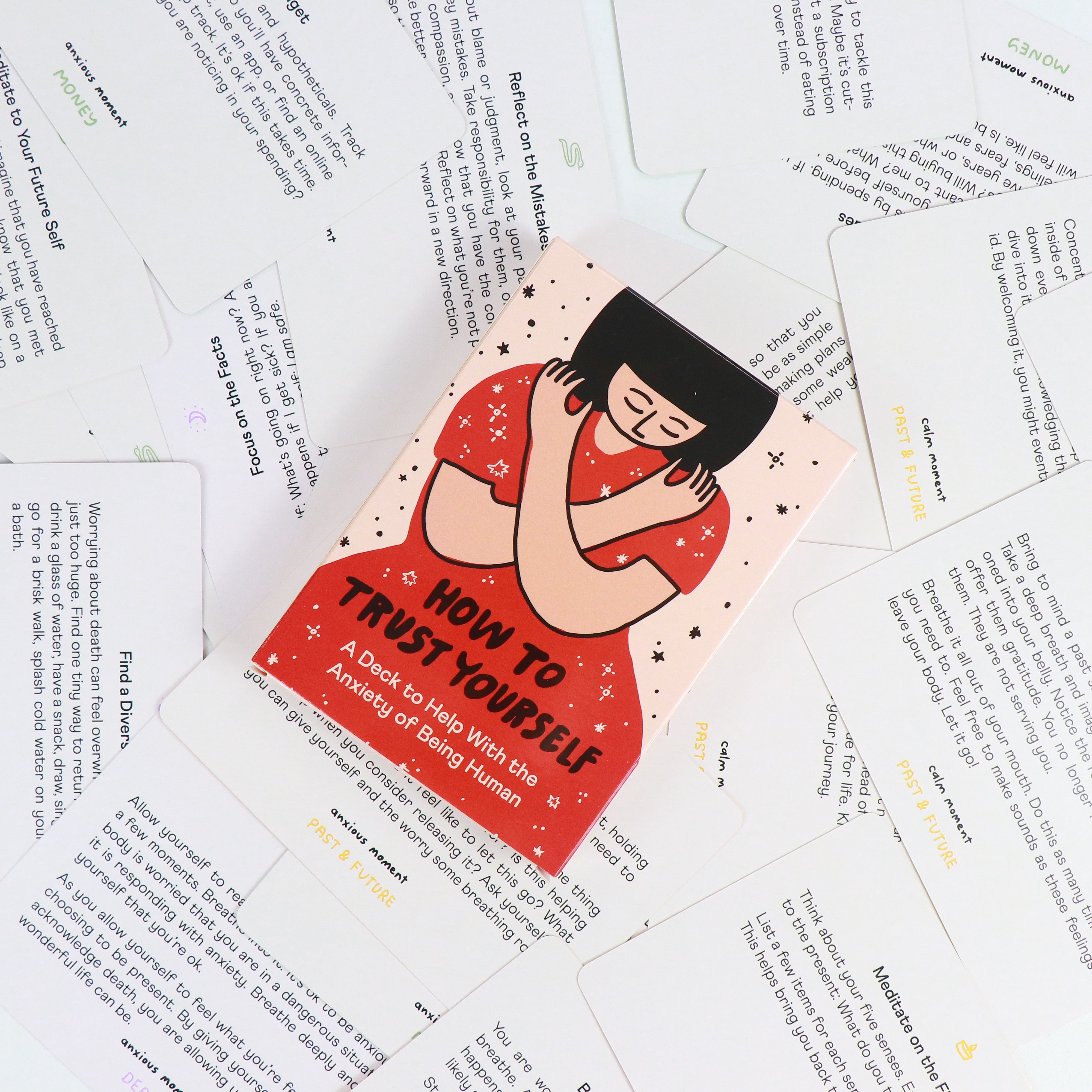 Self-Trust Anxiety Relief Cards - 50 Mindfulness Exercises for Confidence Building & Stress Management - Perfect for Therapy, Meditation & Personal Growth
