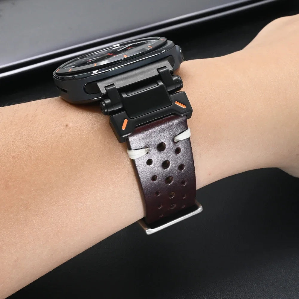 Premium Genuine Leather Band for Samsung Galaxy Ultra Watch - Durable & Stylish Cowboy Design for Men - Perfect for Outdoor Adventures, Work & Everyday Wear