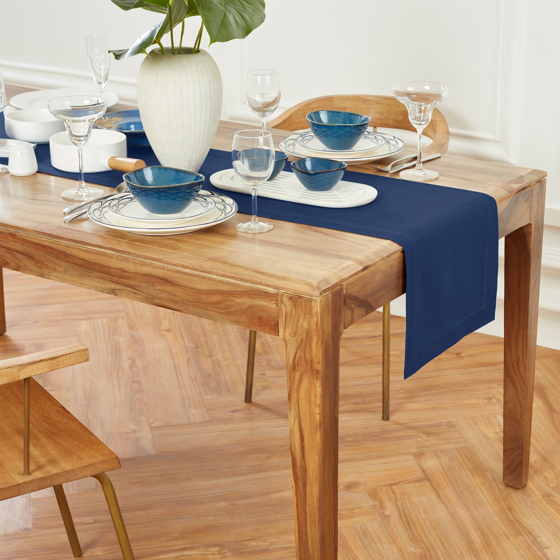 Elegant Medium Weight Hemstitch Table Runner - Perfect for Dining Tables, Weddings, and Holiday Decorations