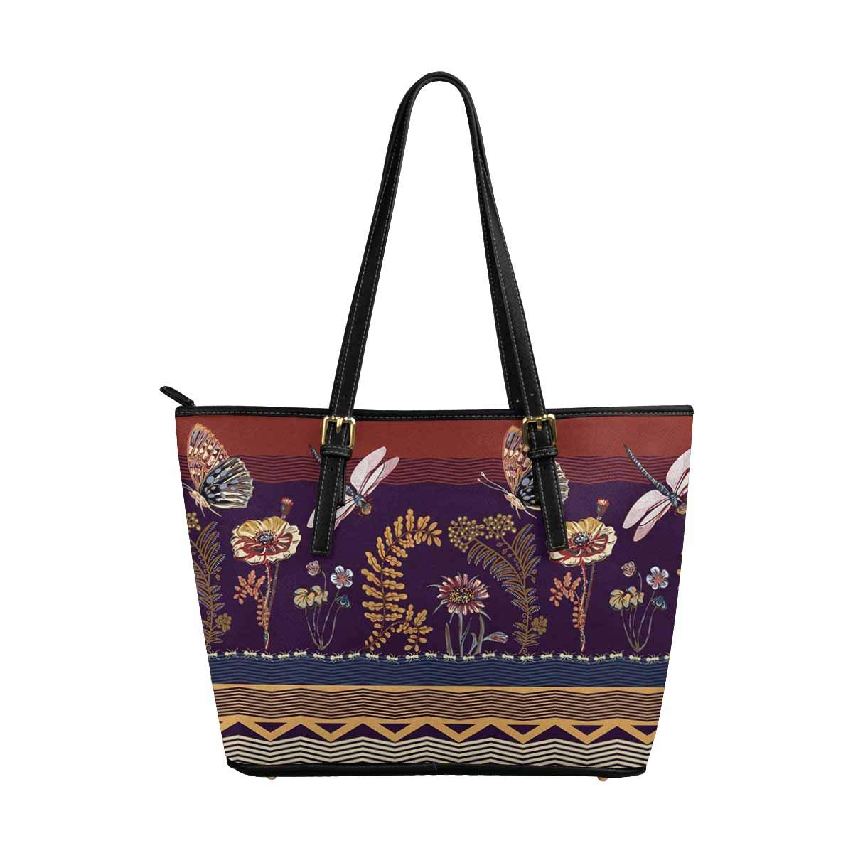 Vintage Dragonfly Butterfly Floral Leather Tote Shoulder Bag for Women - Stylish Handbag for Work, Travel & Everyday Use