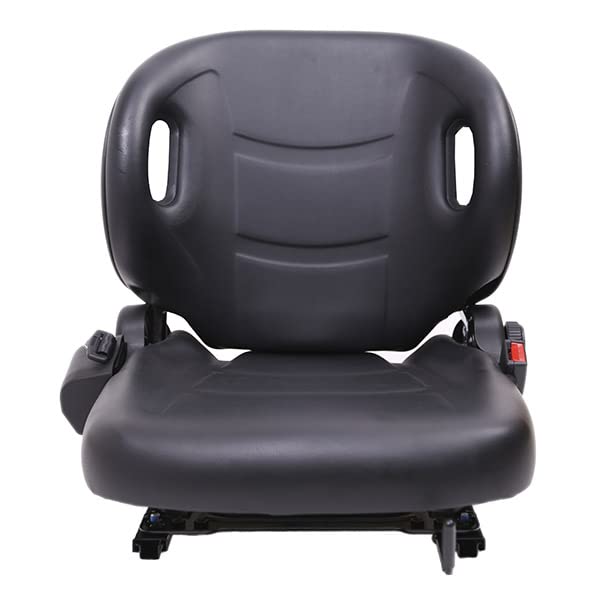 Universal Forklift Seat - Heavy-Duty Vinyl Non-Suspension with Seat Belt & Switch | Compatible with Cat, Clark, Komatsu, Nissan, Yale, Toyota, Hyster | Ideal for Warehouse, Construction & Industrial Equipment