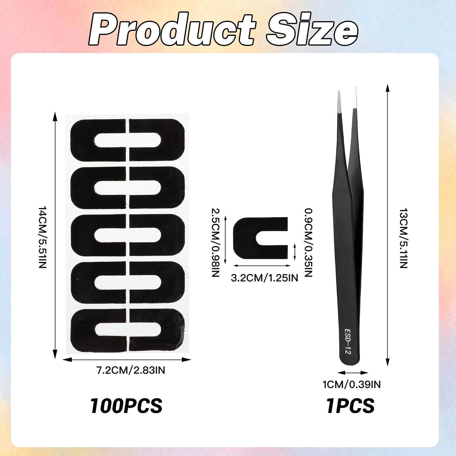 100pcs U-Shape Nail Polish Protectors for Fingers - Cuticle Guards & Nail Painting Stickers with Free Tweezer | Perfect for DIY Manicures & Salon Nail Art